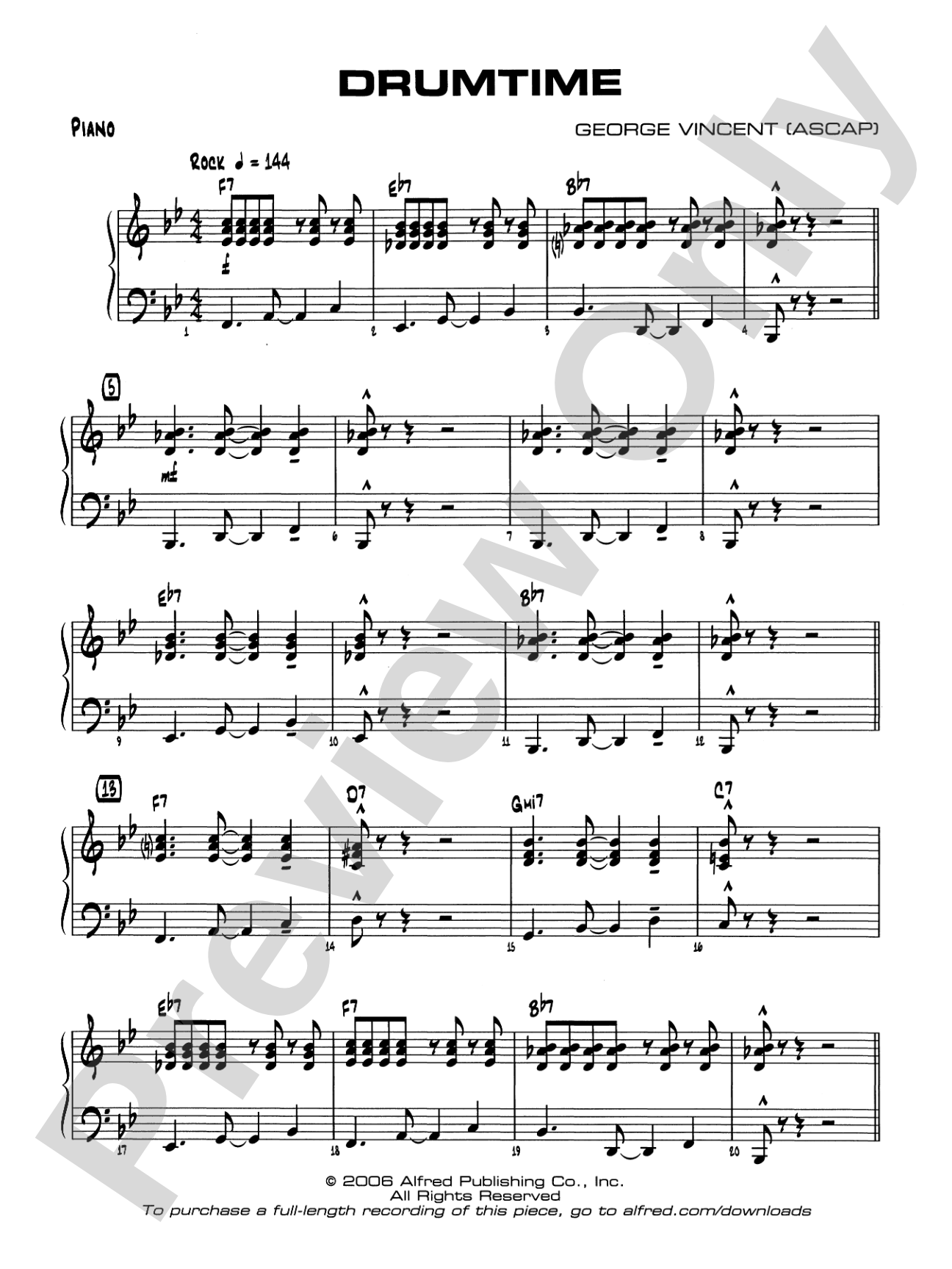 Drumtime: Piano Accompaniment