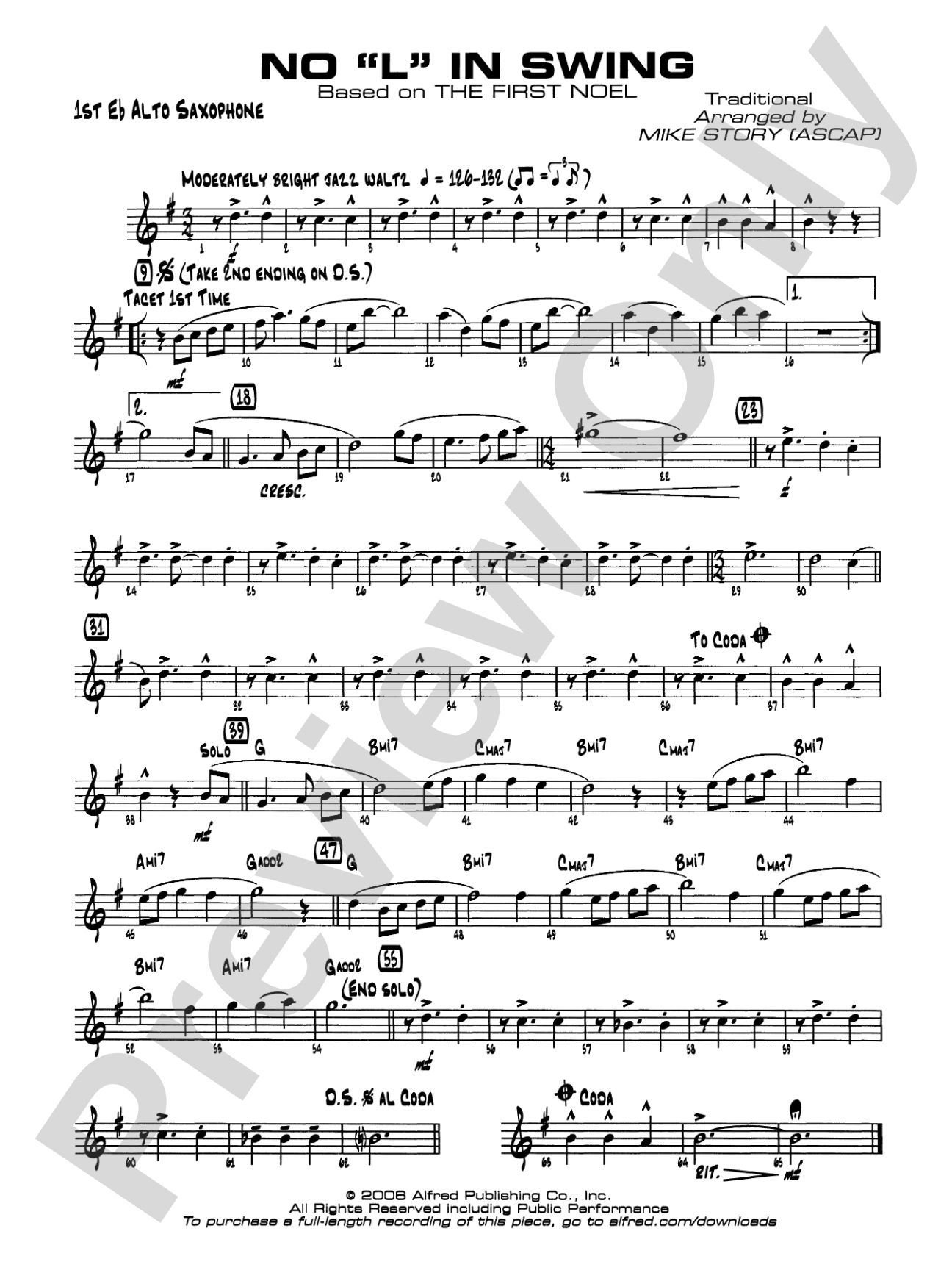 No "L" in Swing: E-flat Alto Saxophone