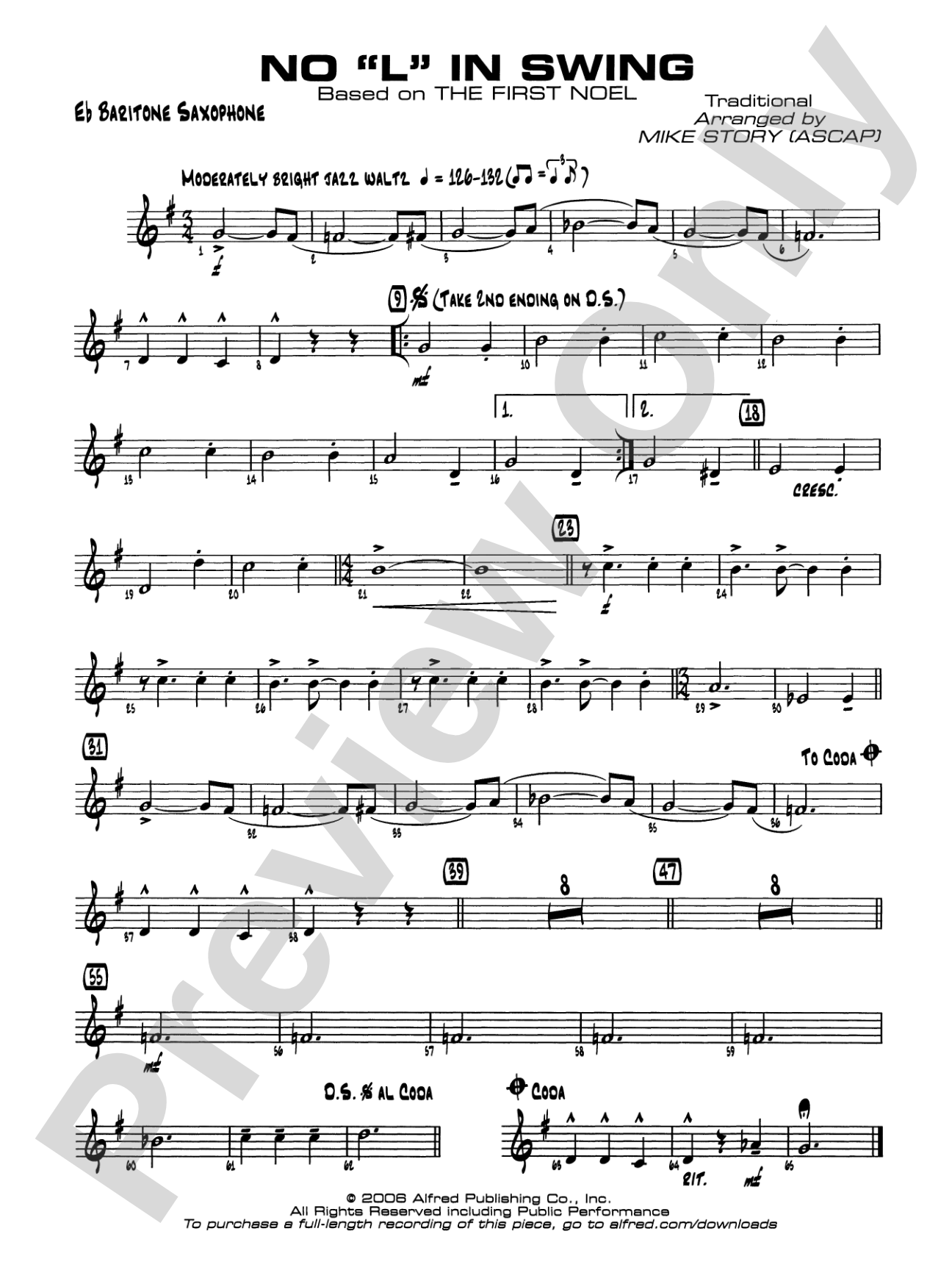 No "L" in Swing: E-flat Baritone Saxophone