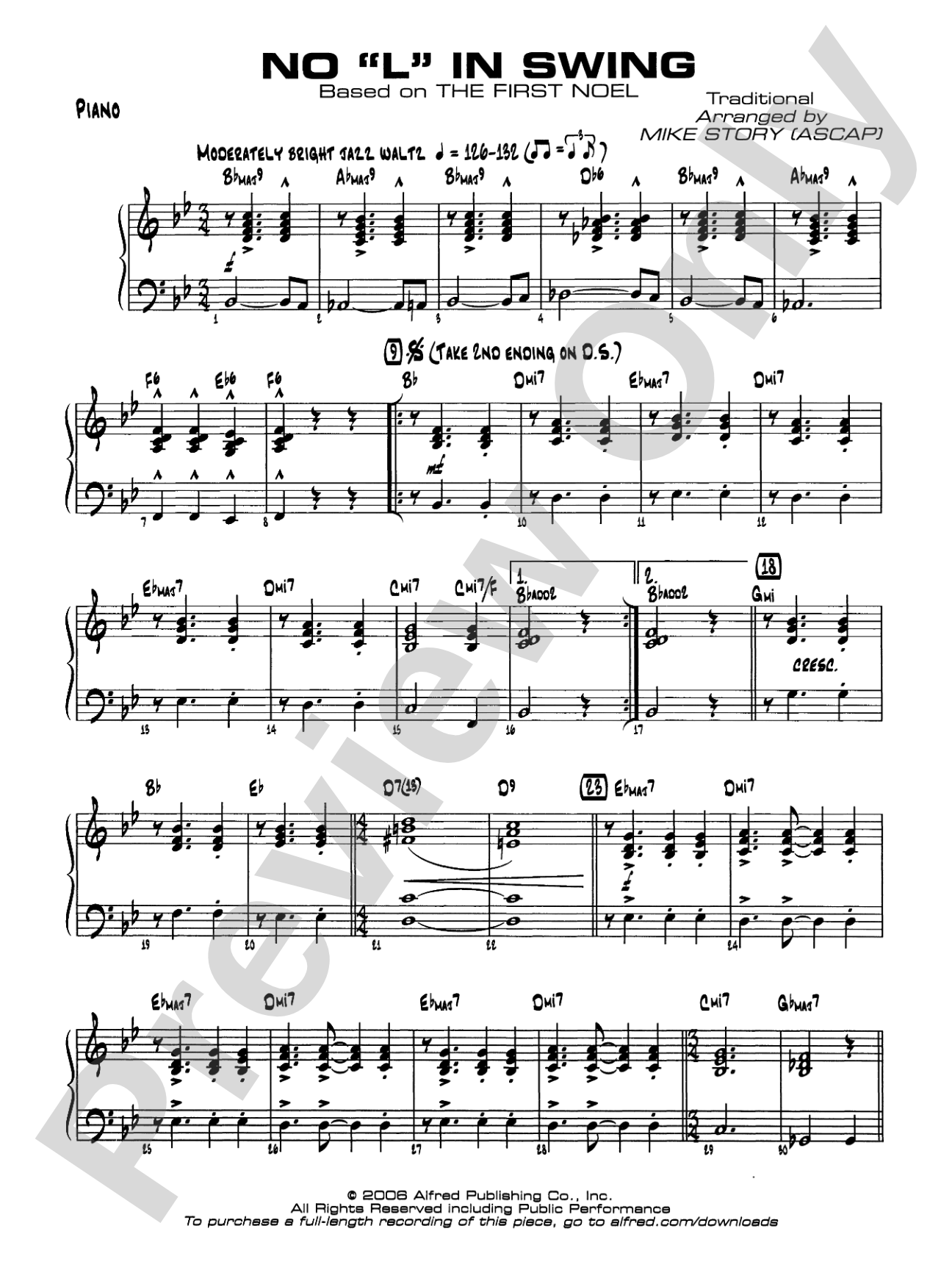 No "L" in Swing: Piano Accompaniment