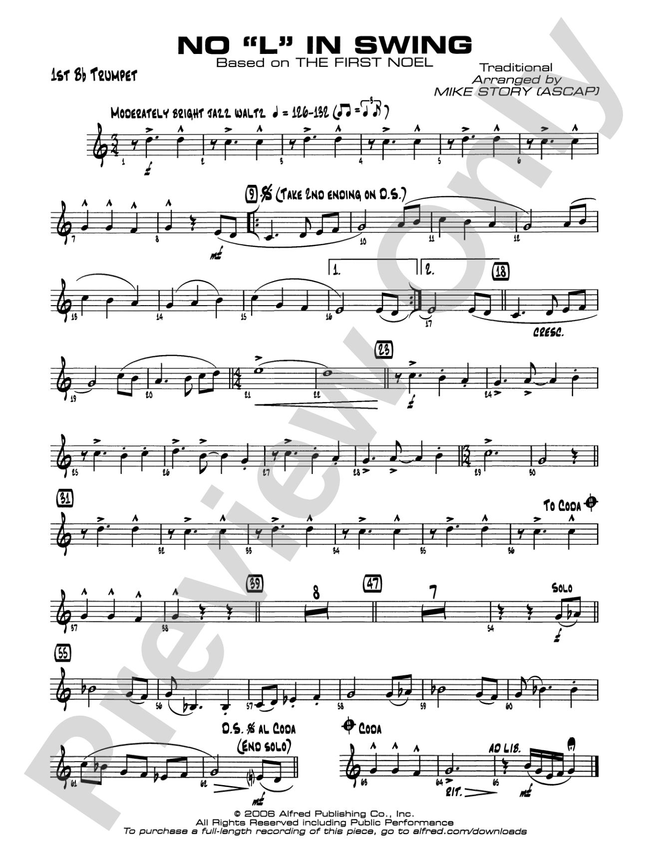 No "L" in Swing: 1st B-flat Trumpet