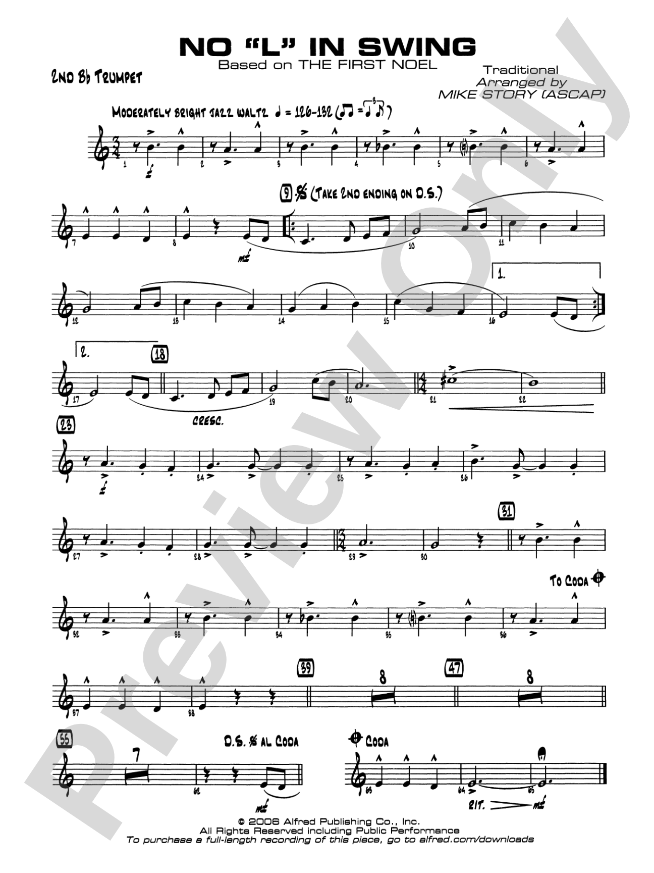 No "L" in Swing: 2nd B-flat Trumpet
