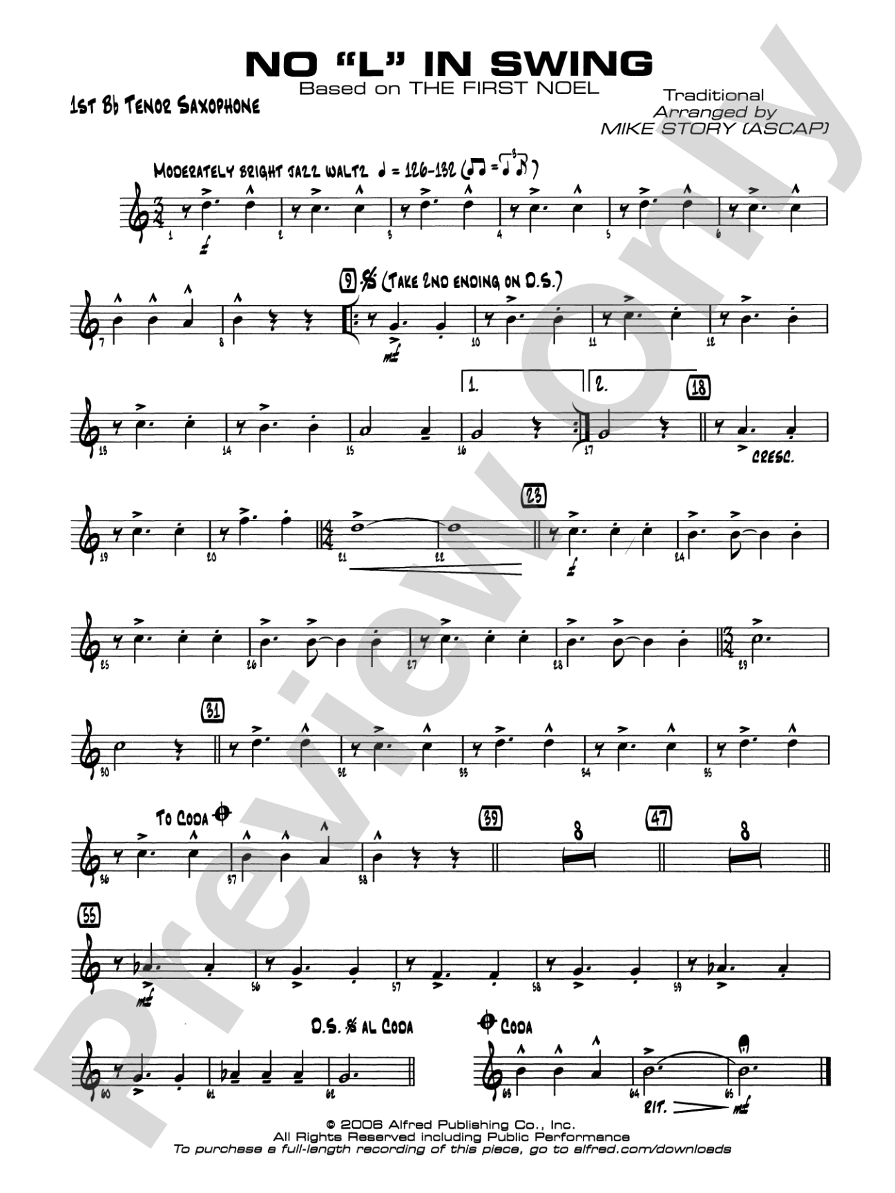 No "L" in Swing: B-flat Tenor Saxophone