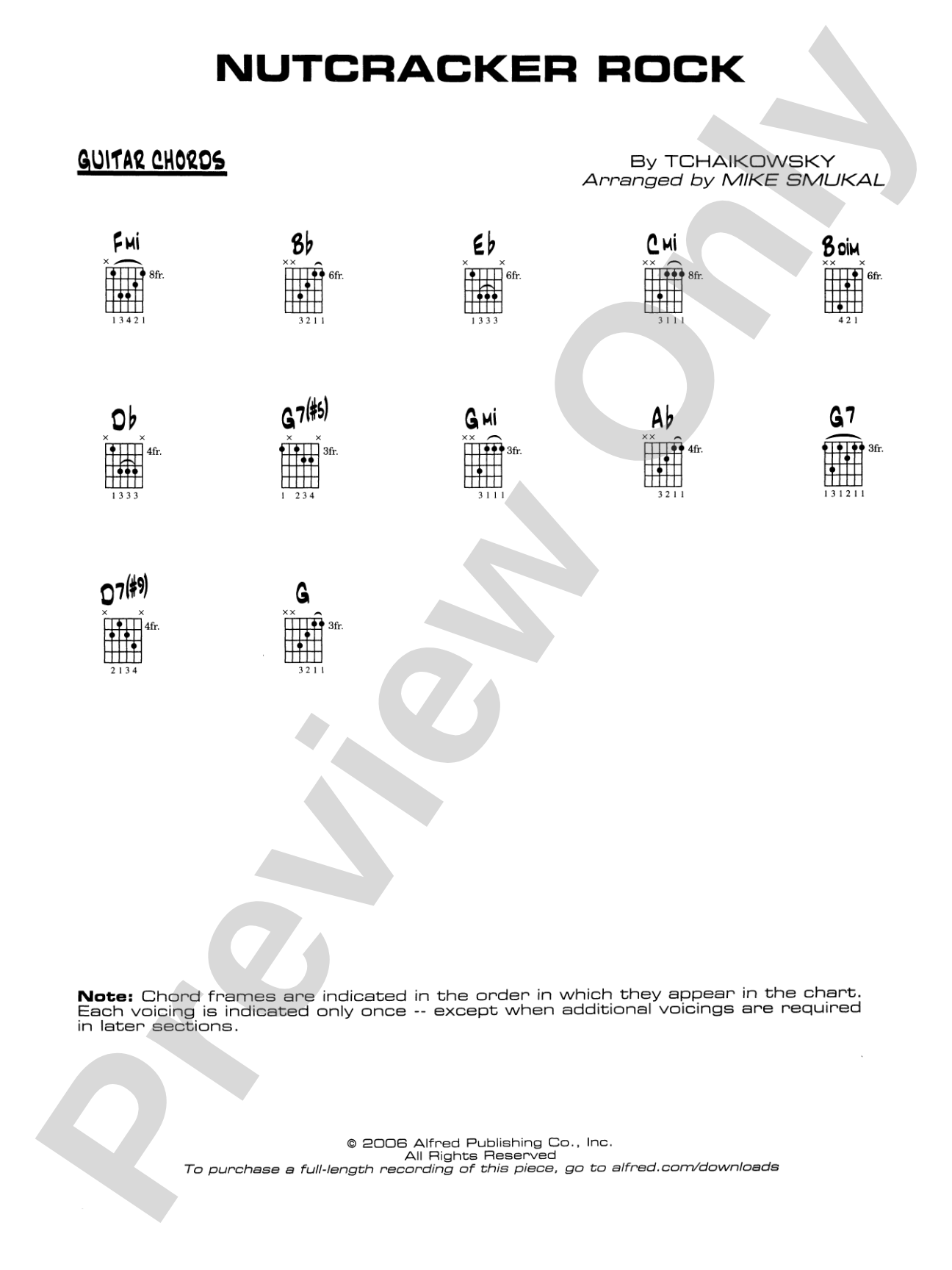 Nutcracker Rock: Guitar Chords