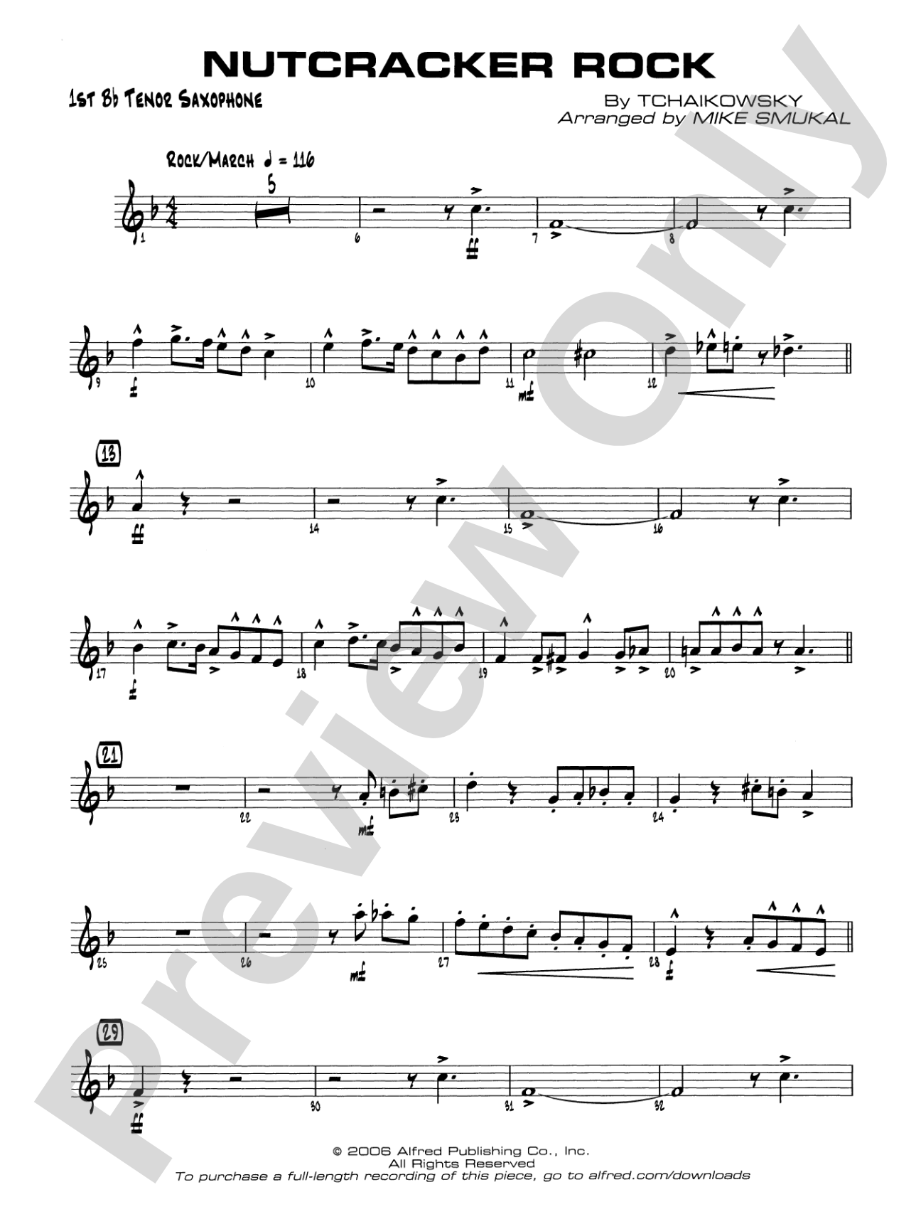 Nutcracker Rock: B-flat Tenor Saxophone