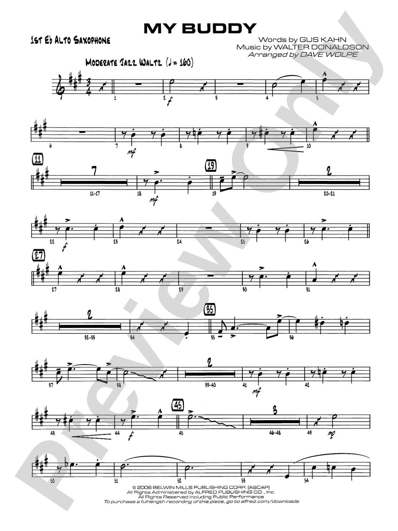 My Buddy: E-flat Alto Saxophone
