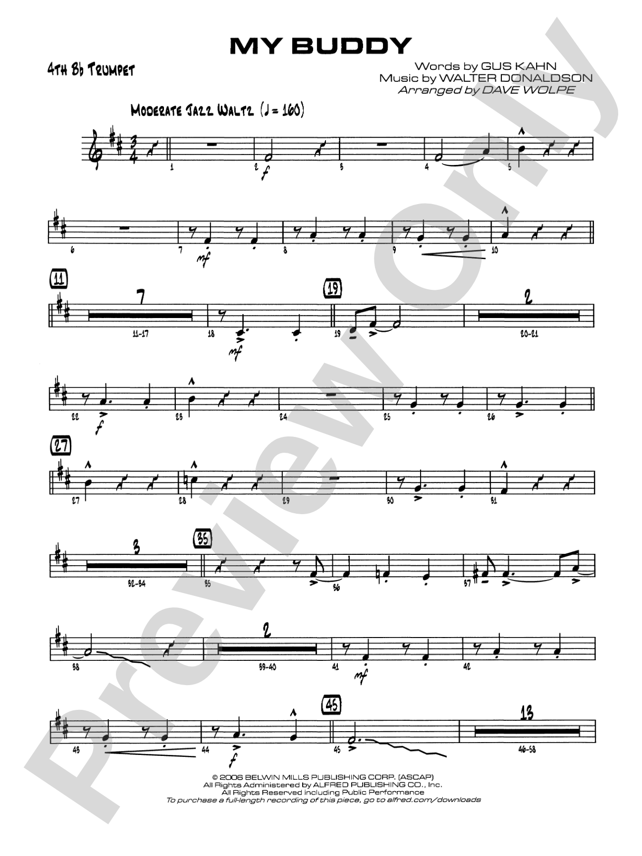 My Buddy: 4th B-flat Trumpet