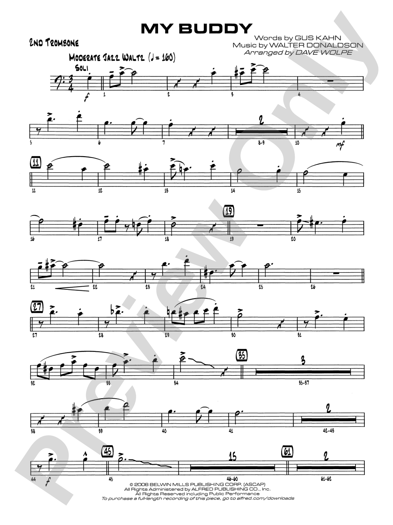 My Buddy: 2nd Trombone