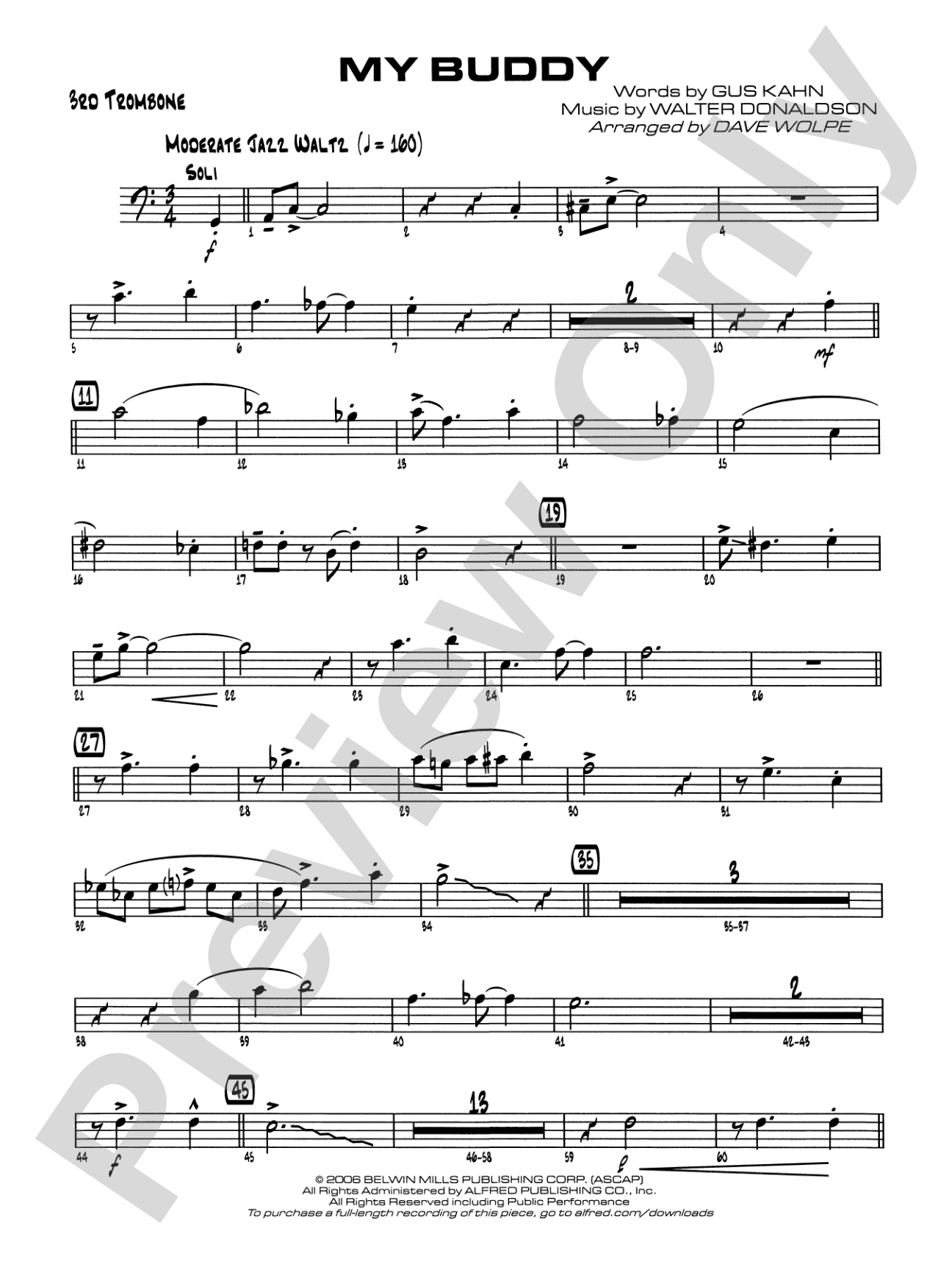 My Buddy: 3rd Trombone