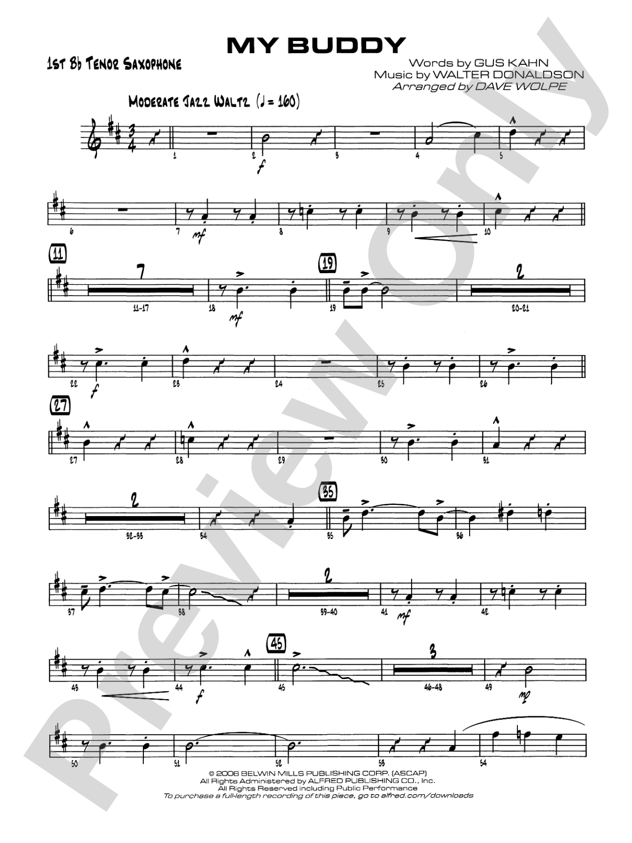 My Buddy: B-flat Tenor Saxophone
