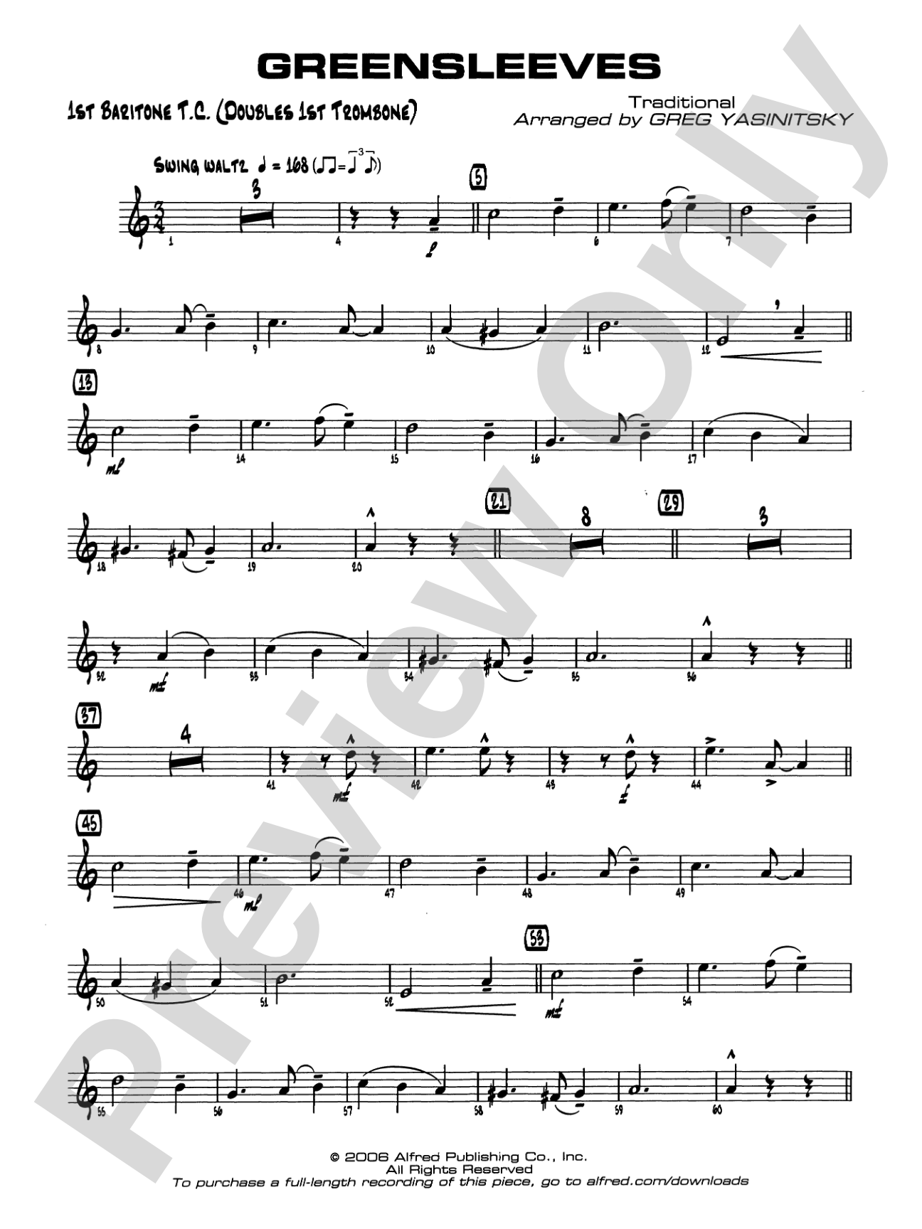 Greensleeves: Baritone T.C.