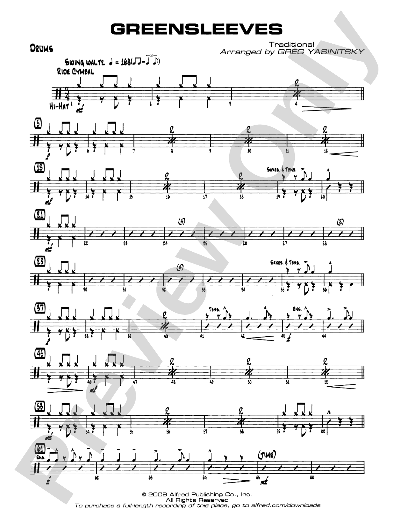 Greensleeves: Drums