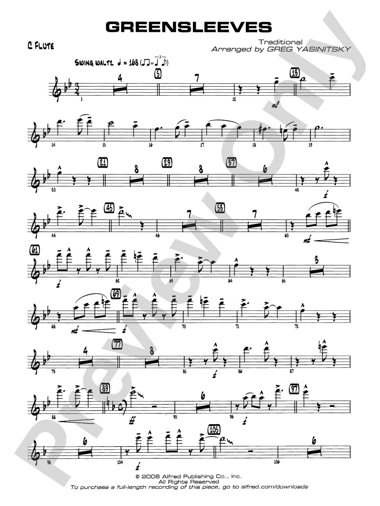 Greensleeves: Flute