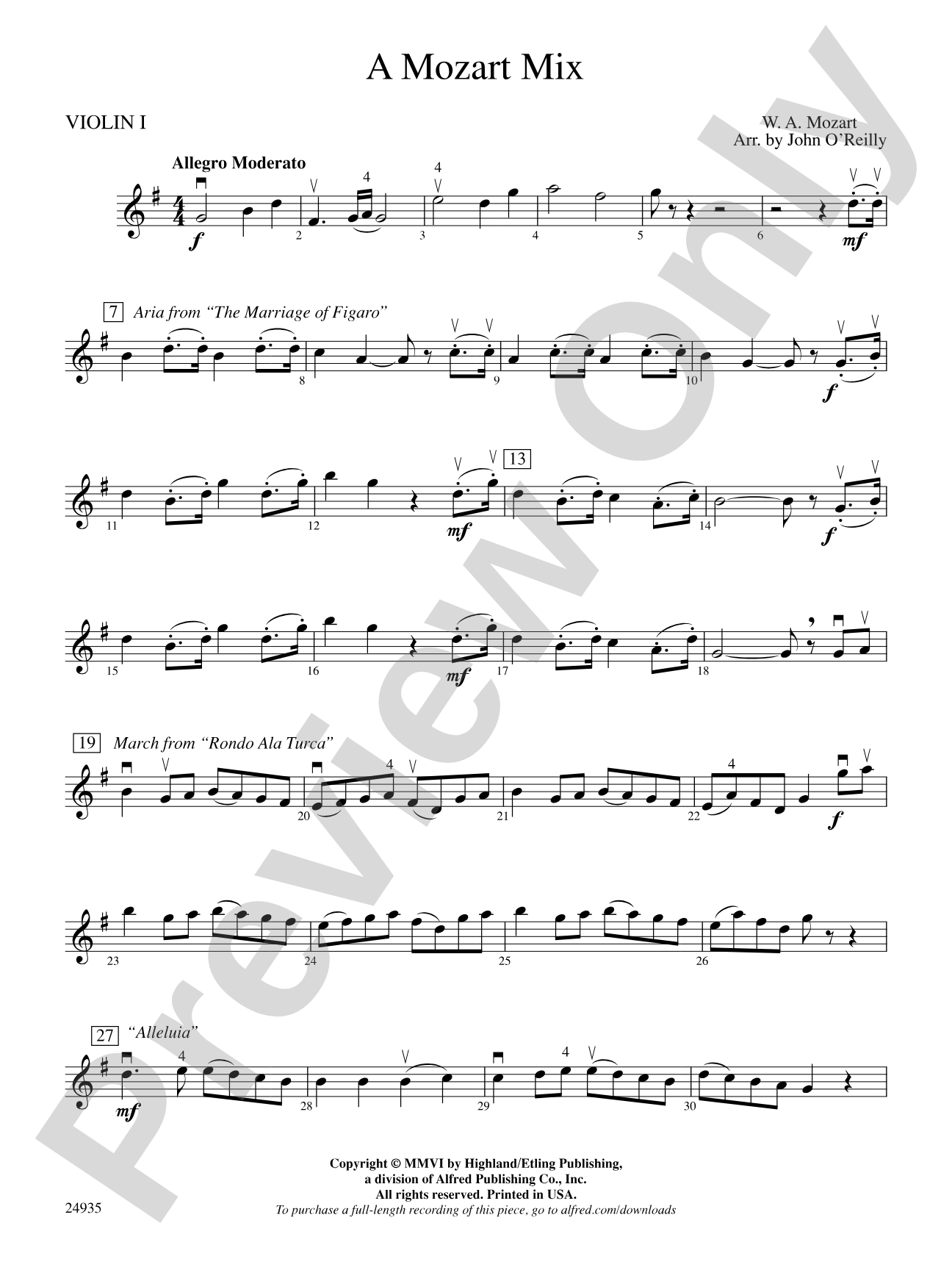 A Mozart Mix: 1st Violin
