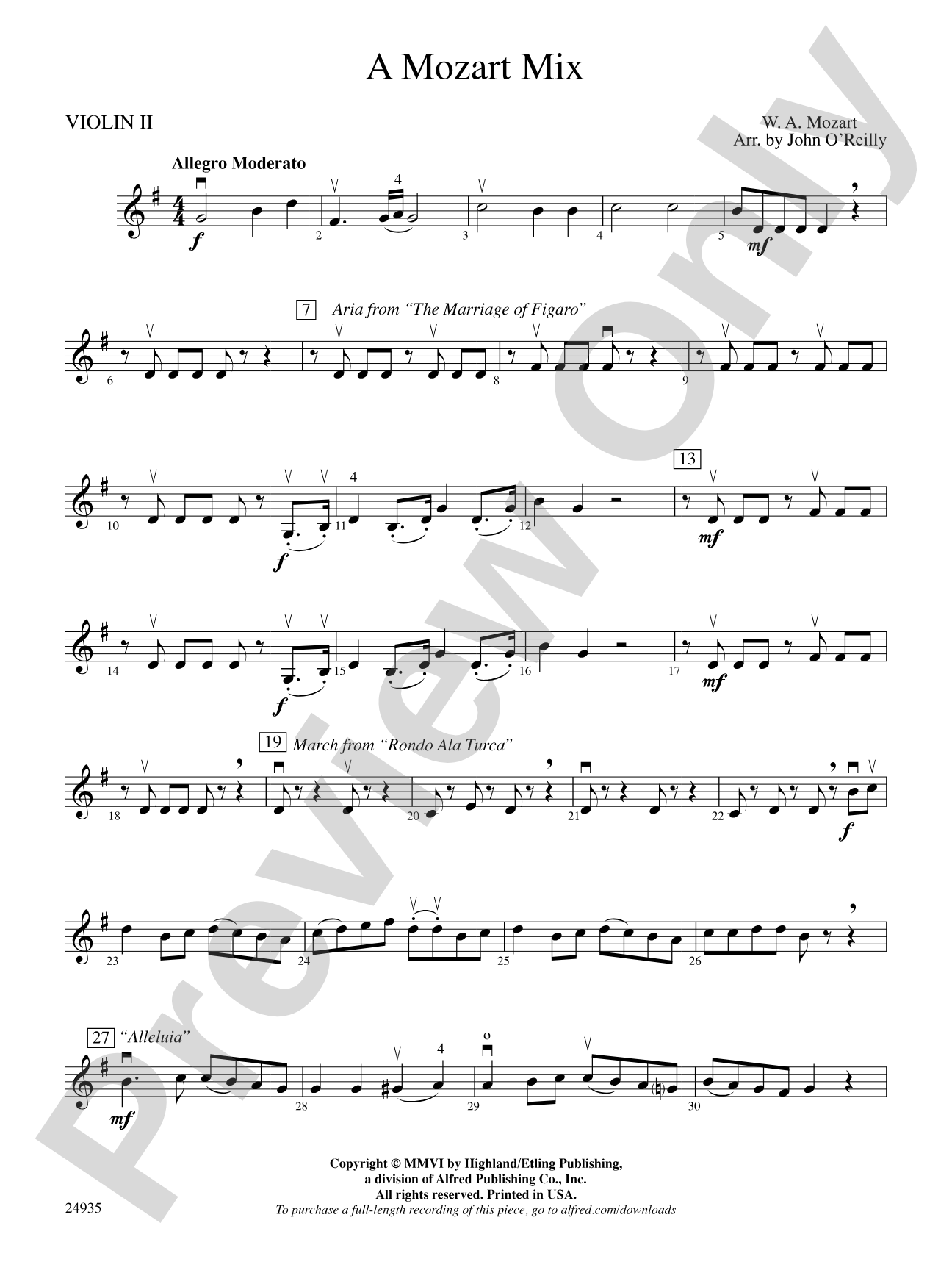 A Mozart Mix: 2nd Violin