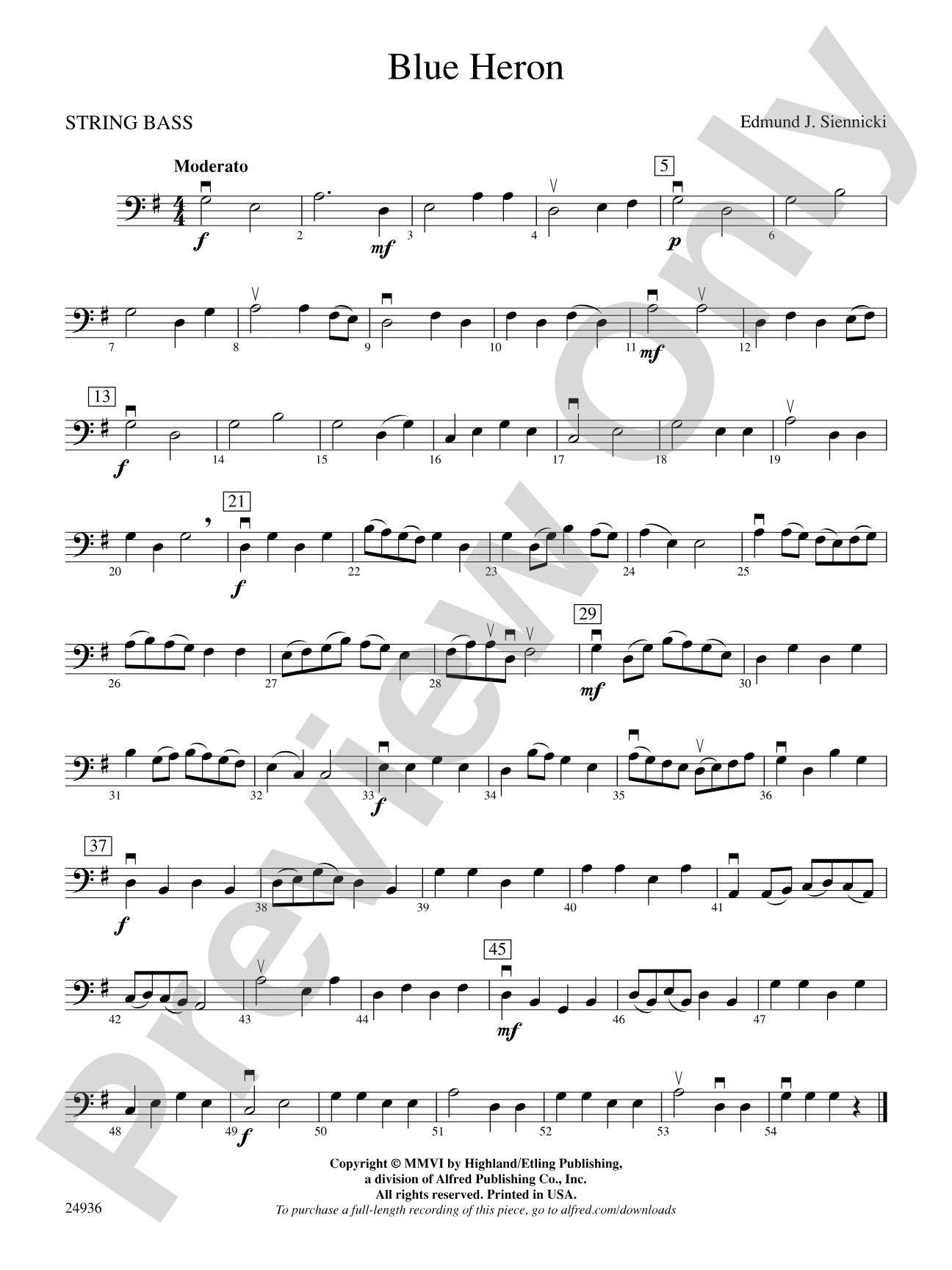 Blue Heron: String Bass