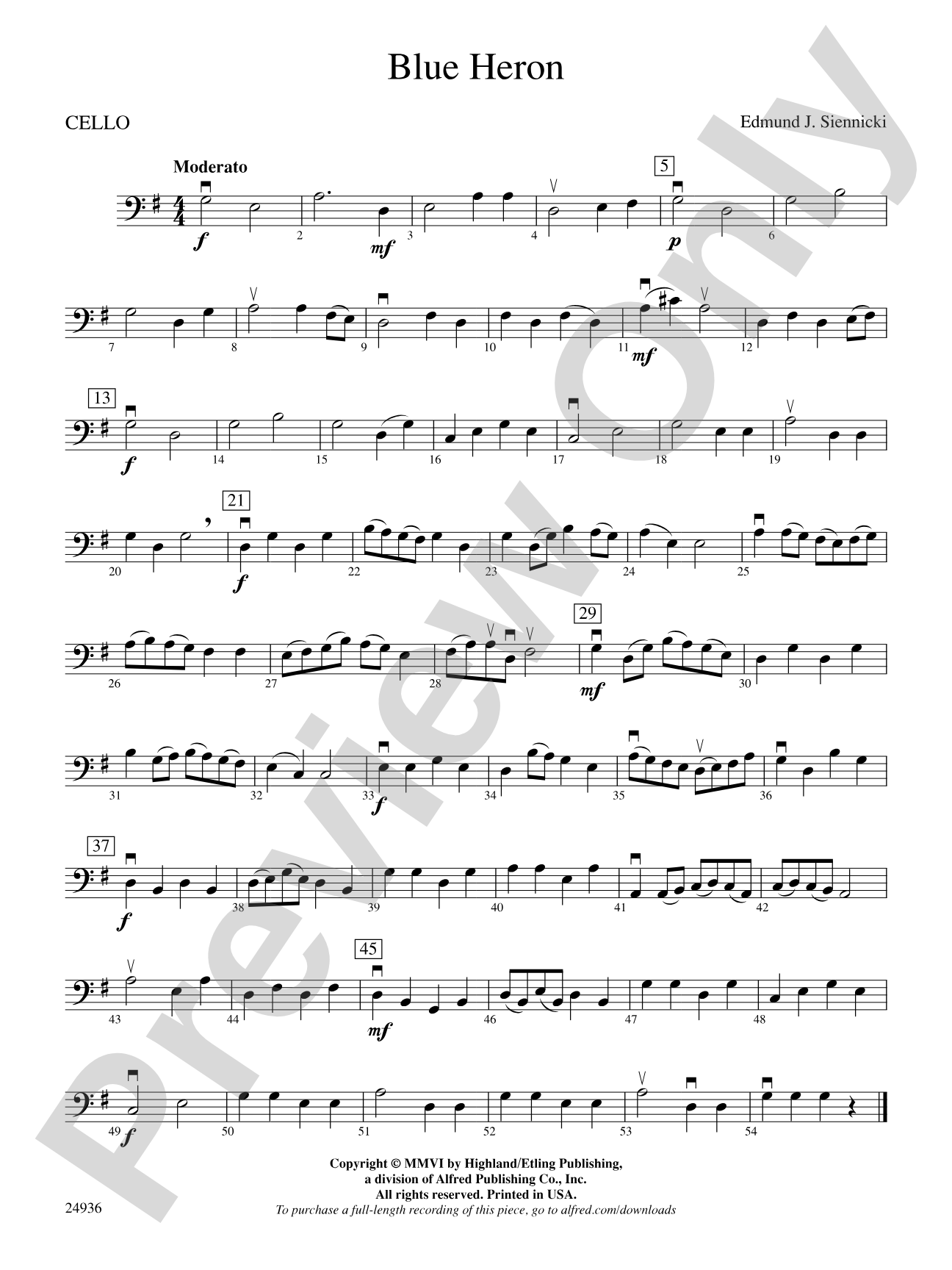 Blue Heron: Cello