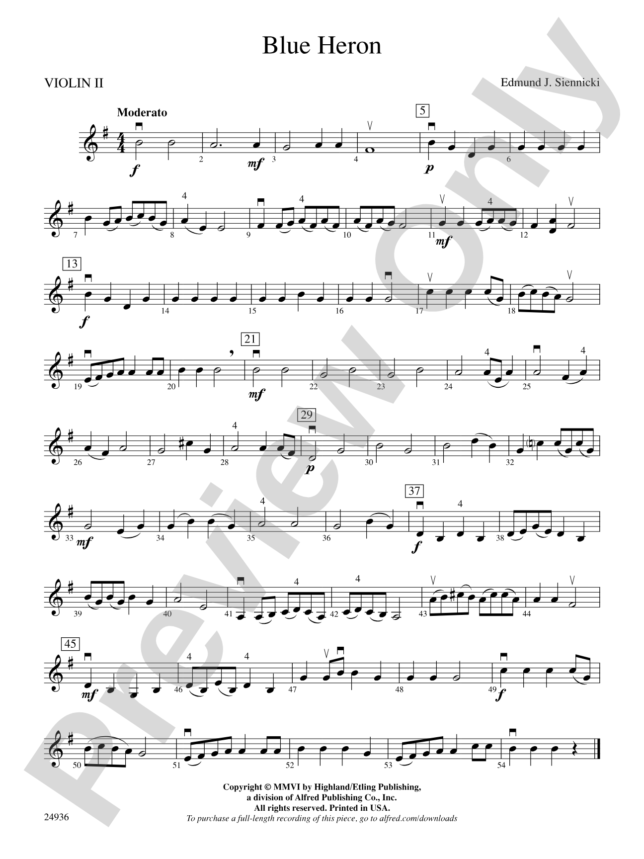 Blue Heron: 2nd Violin