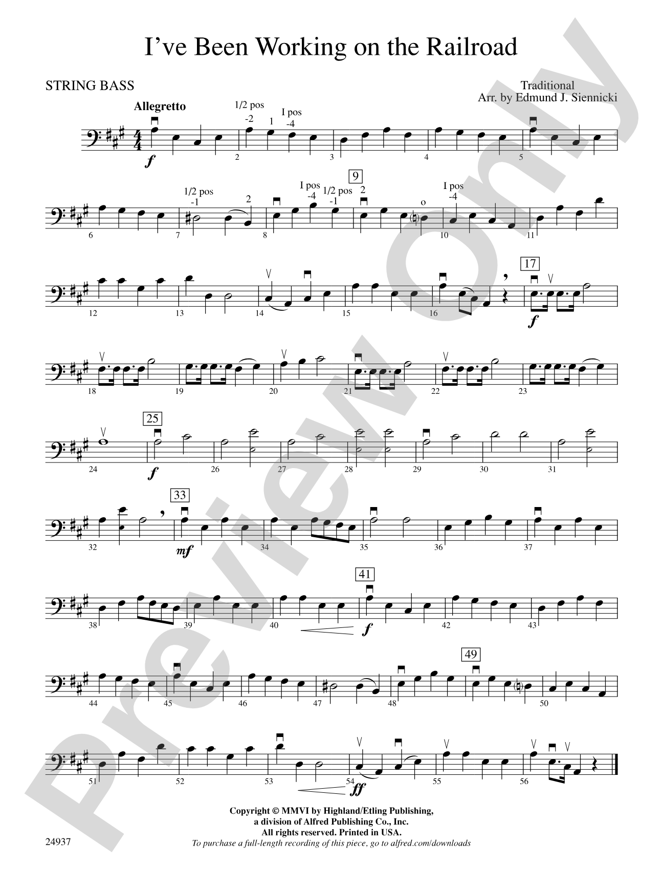 I've Been Working on the Railroad: String Bass