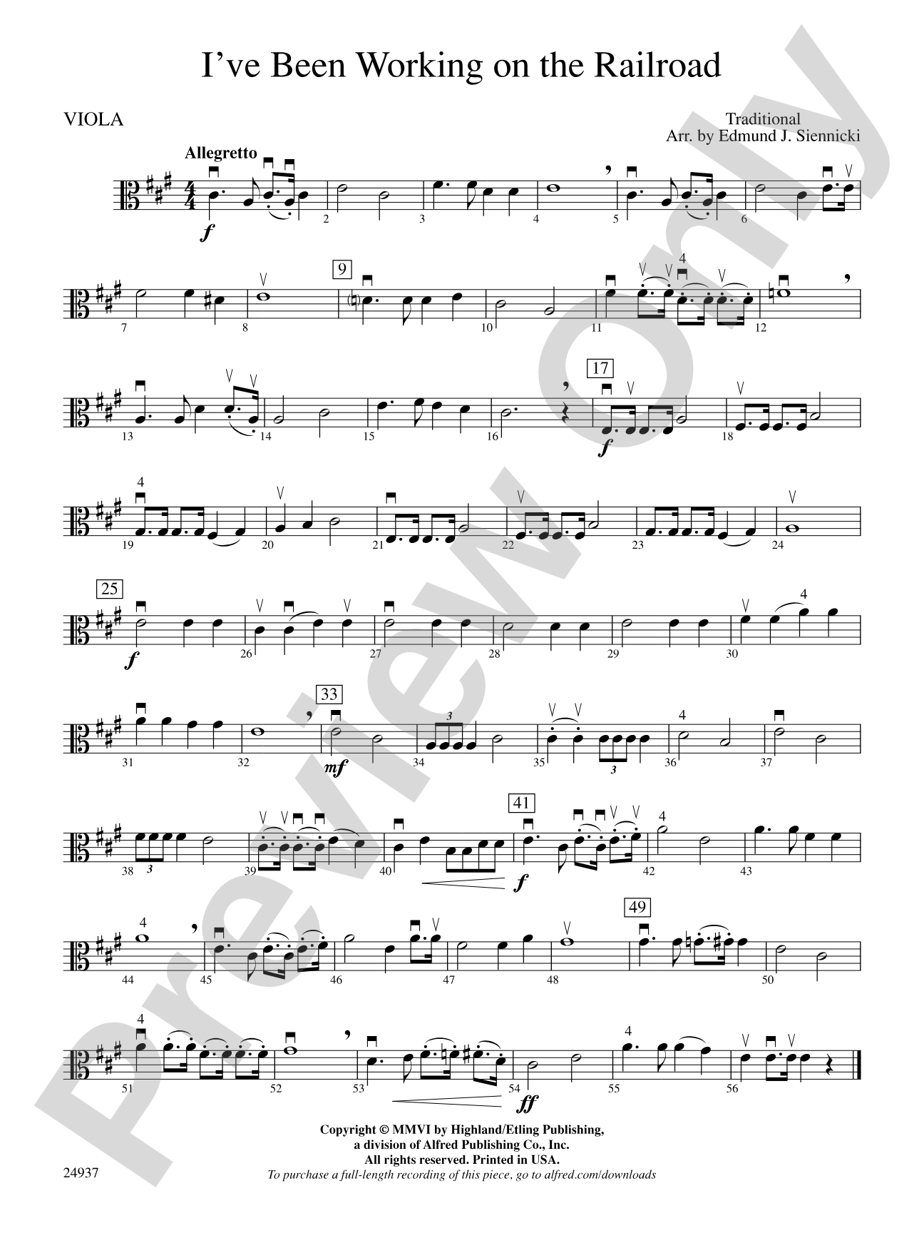 I've Been Working on the Railroad: Viola