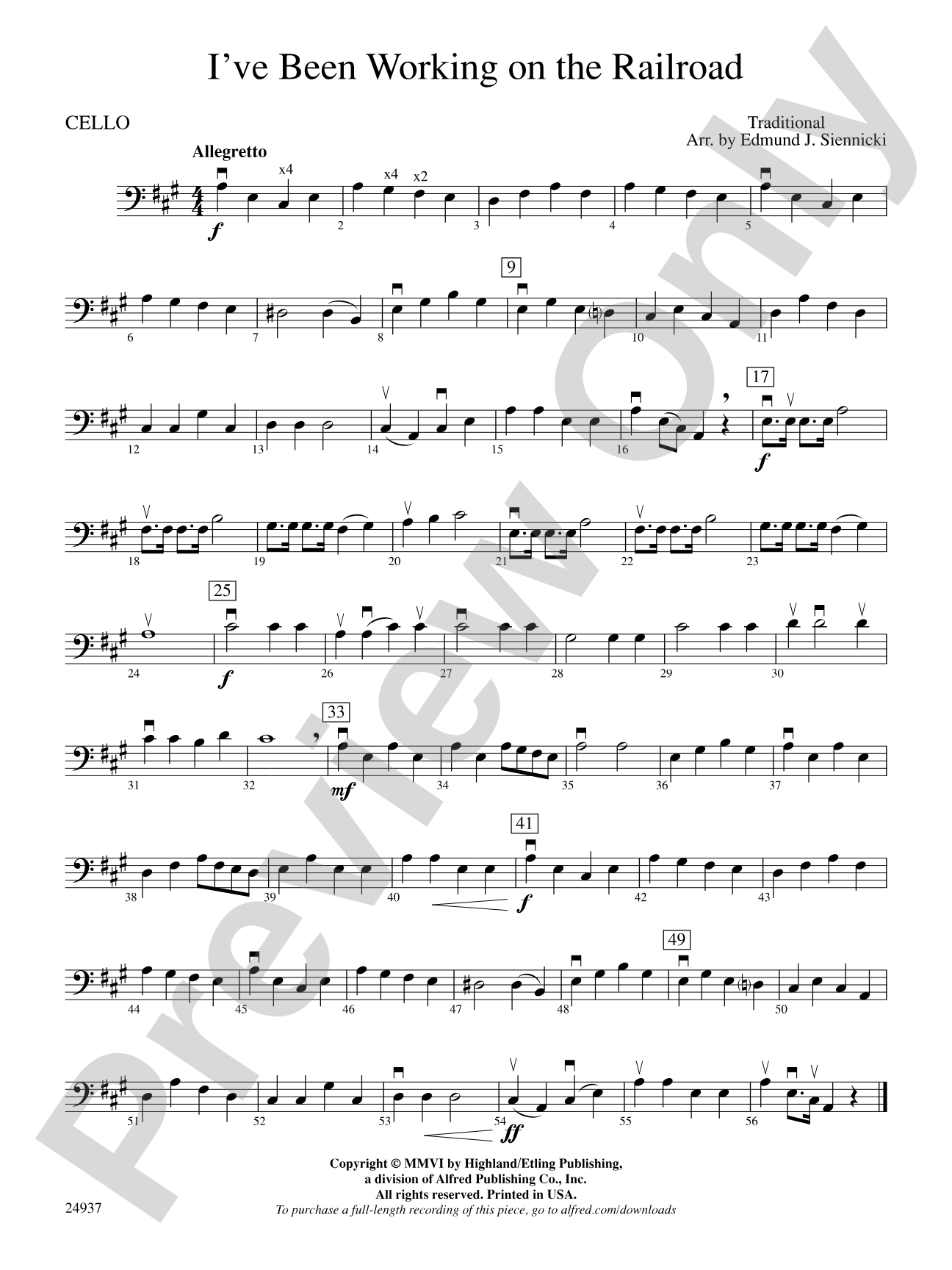 I've Been Working on the Railroad: Cello