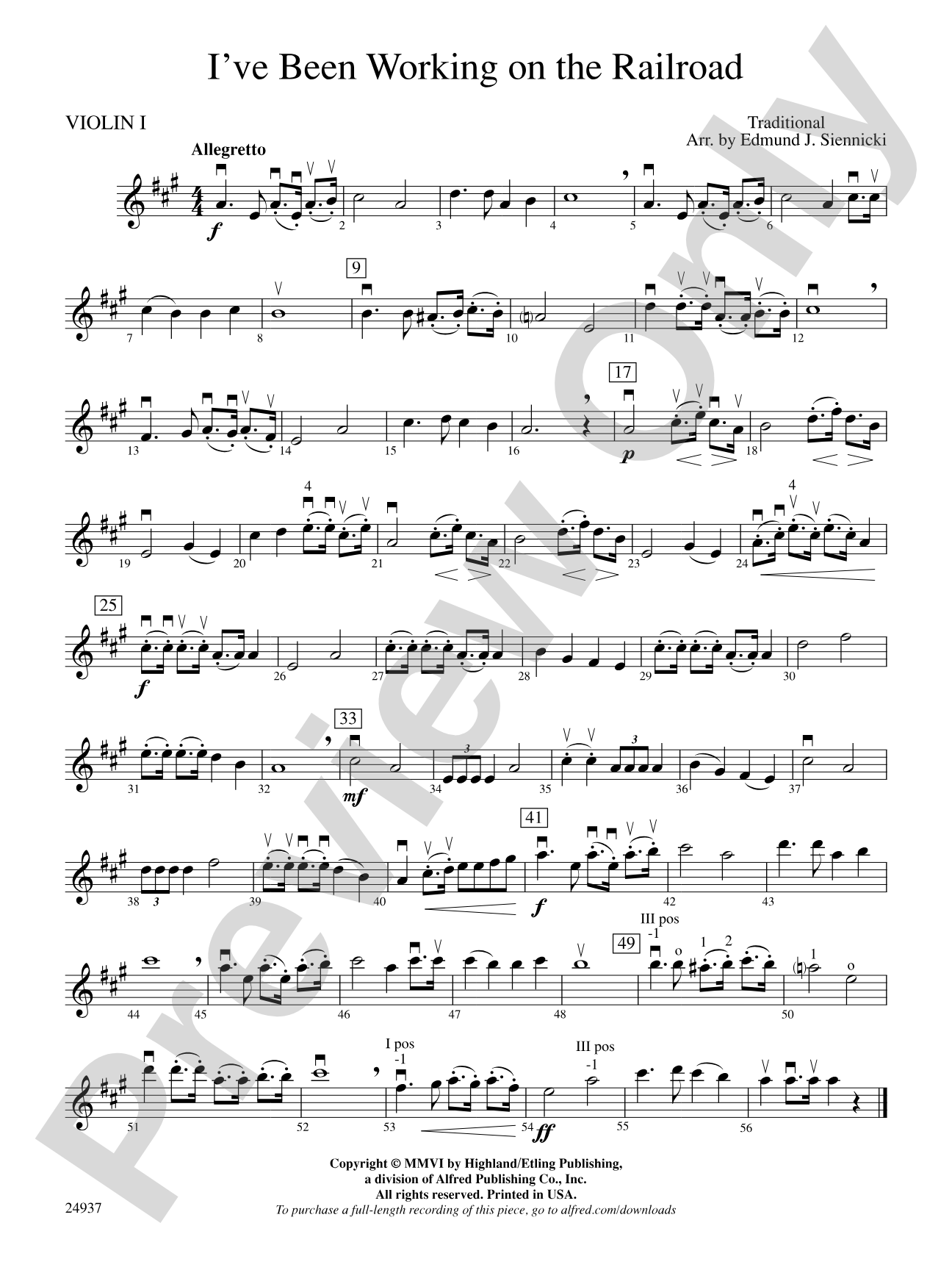 I've Been Working on the Railroad: 1st Violin