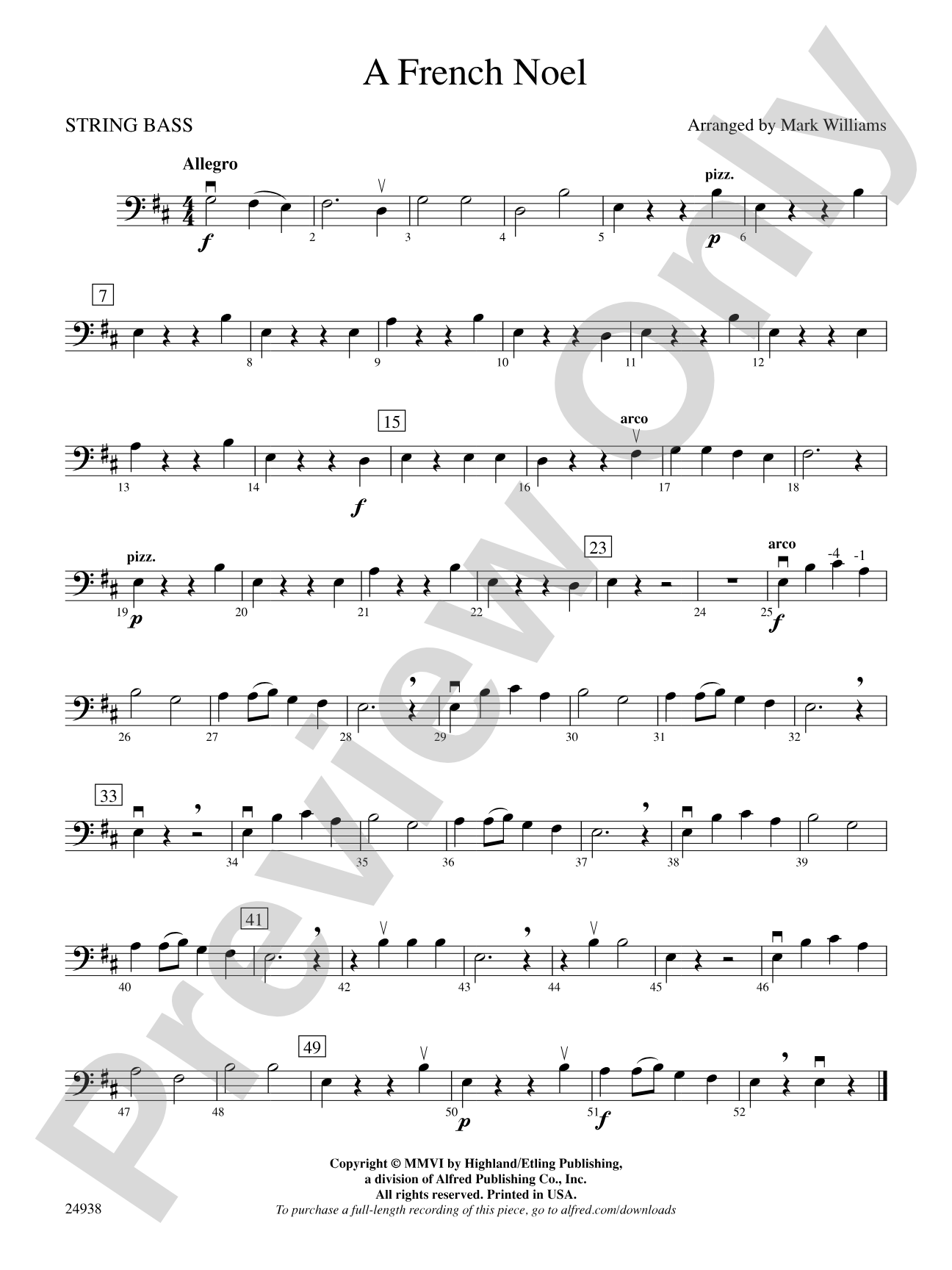 A French Noel: String Bass