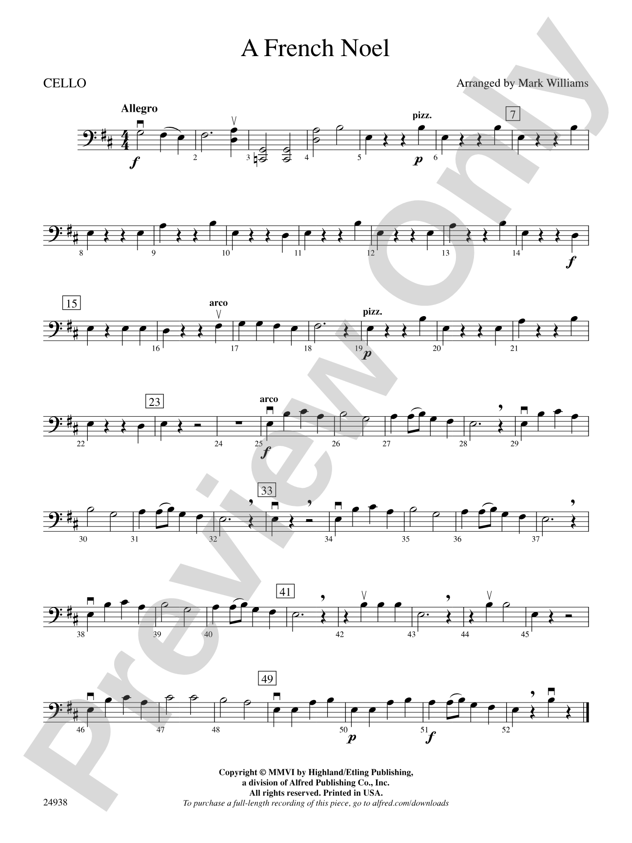 A French Noel: Cello