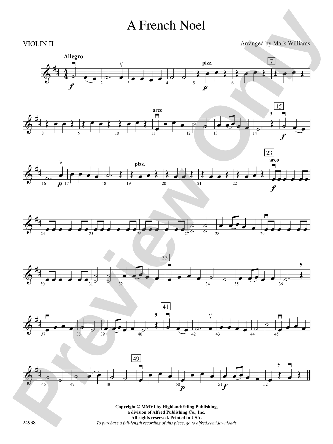 A French Noel: 2nd Violin