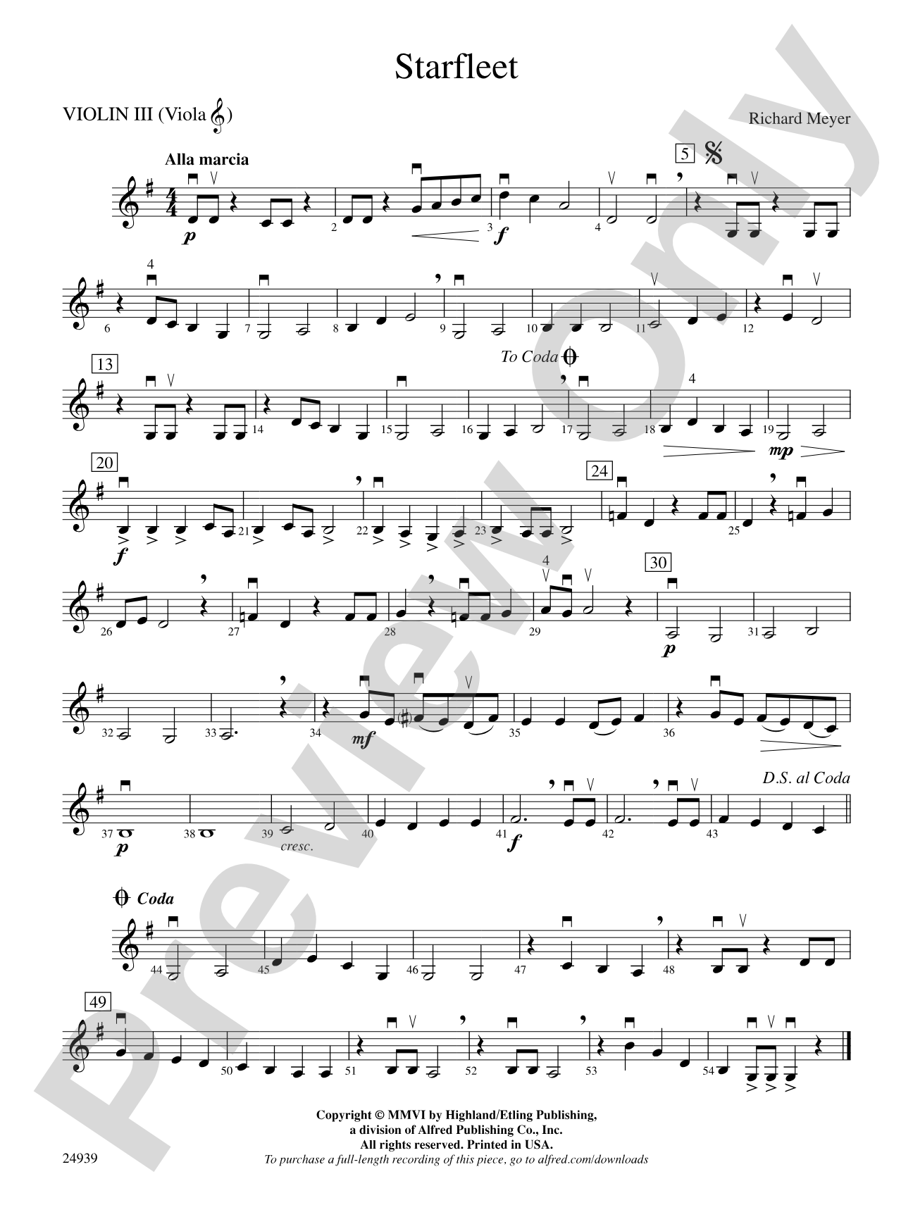 Starfleet: 3rd Violin (Viola [TC])