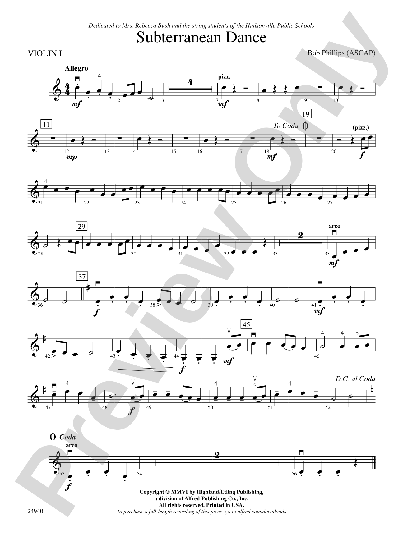 Subterranean Dance: 1st Violin