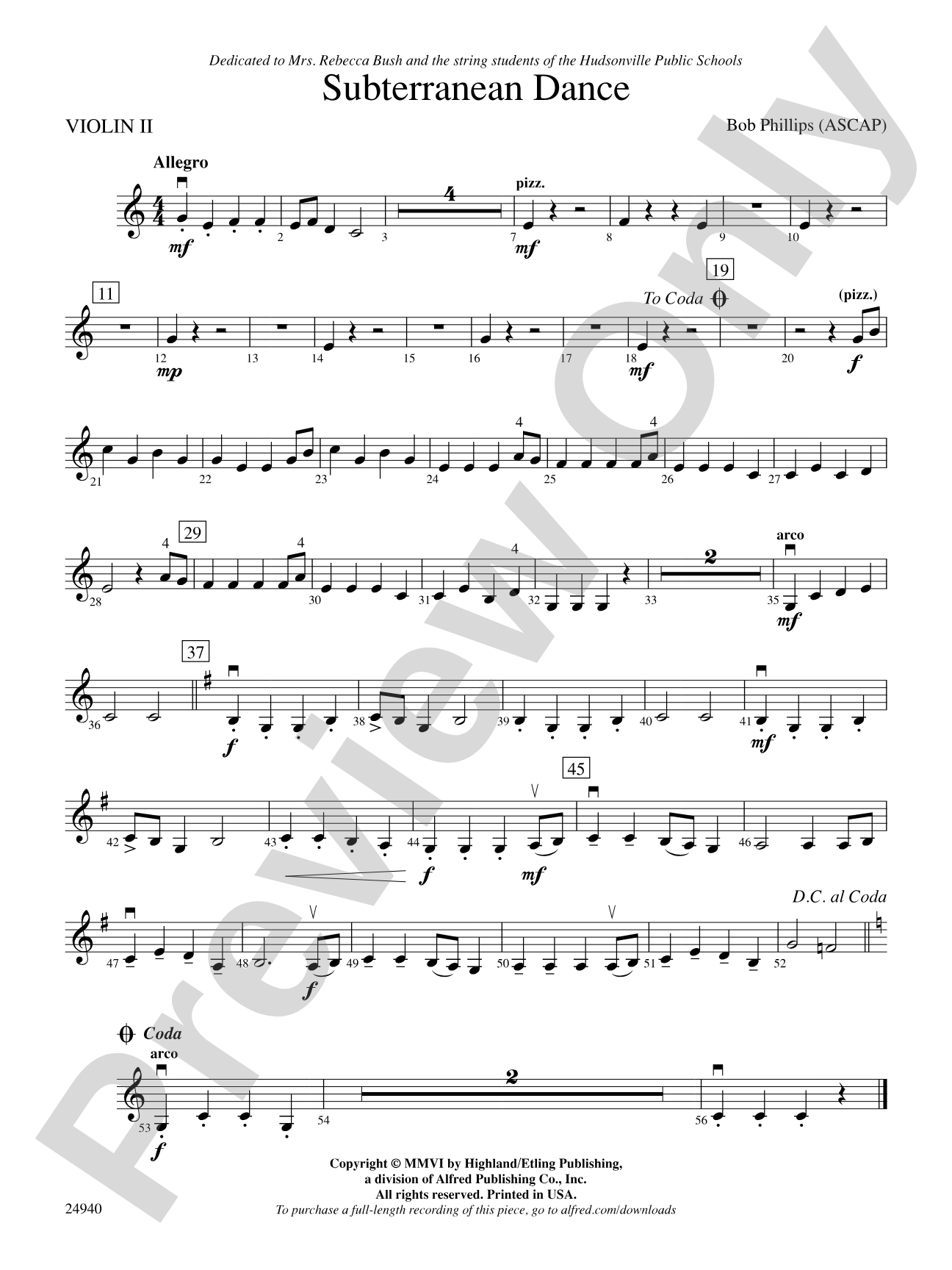 Subterranean Dance: 2nd Violin