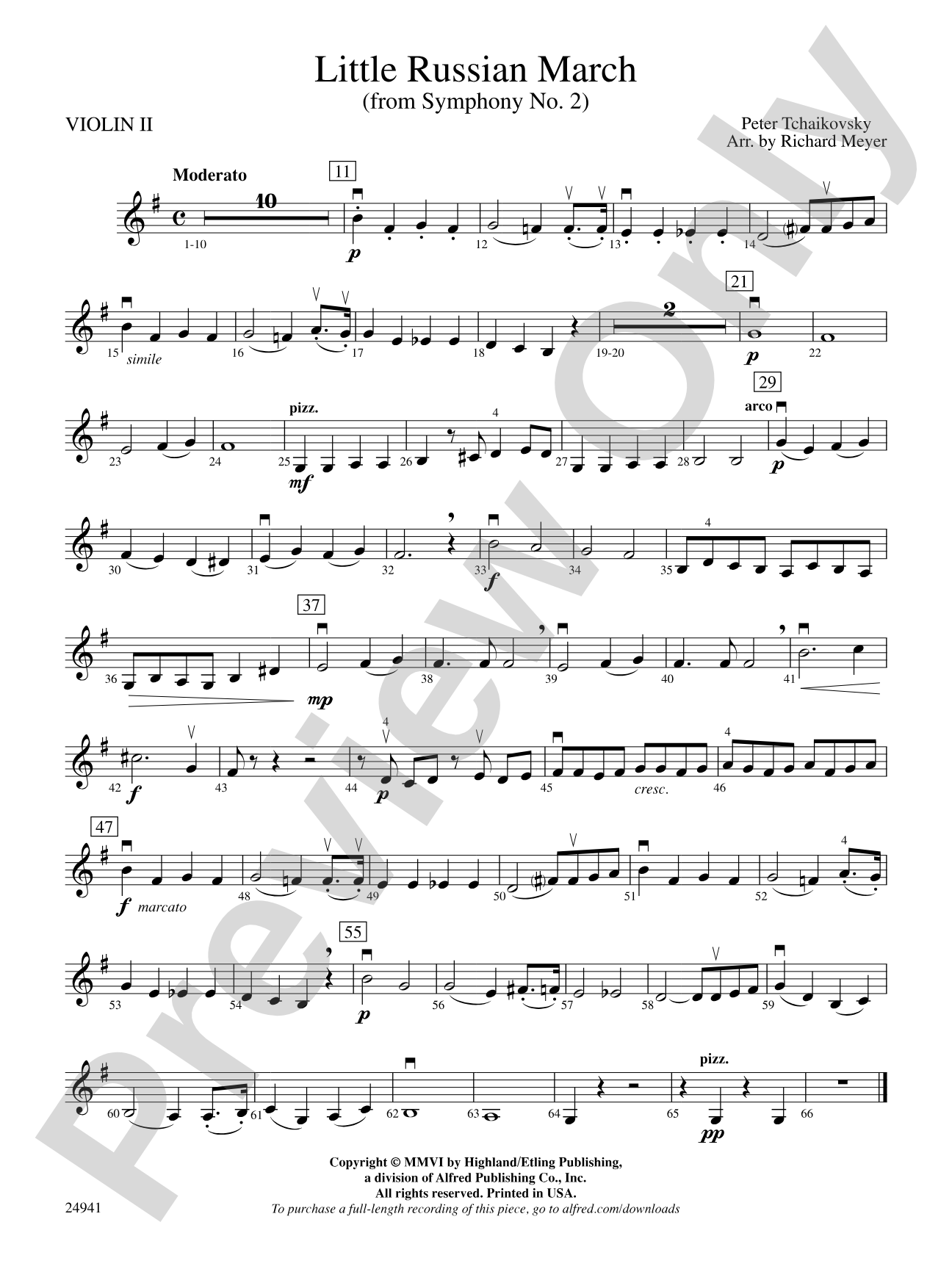 Little Russian March (from Symphony No. 2): 2nd Violin