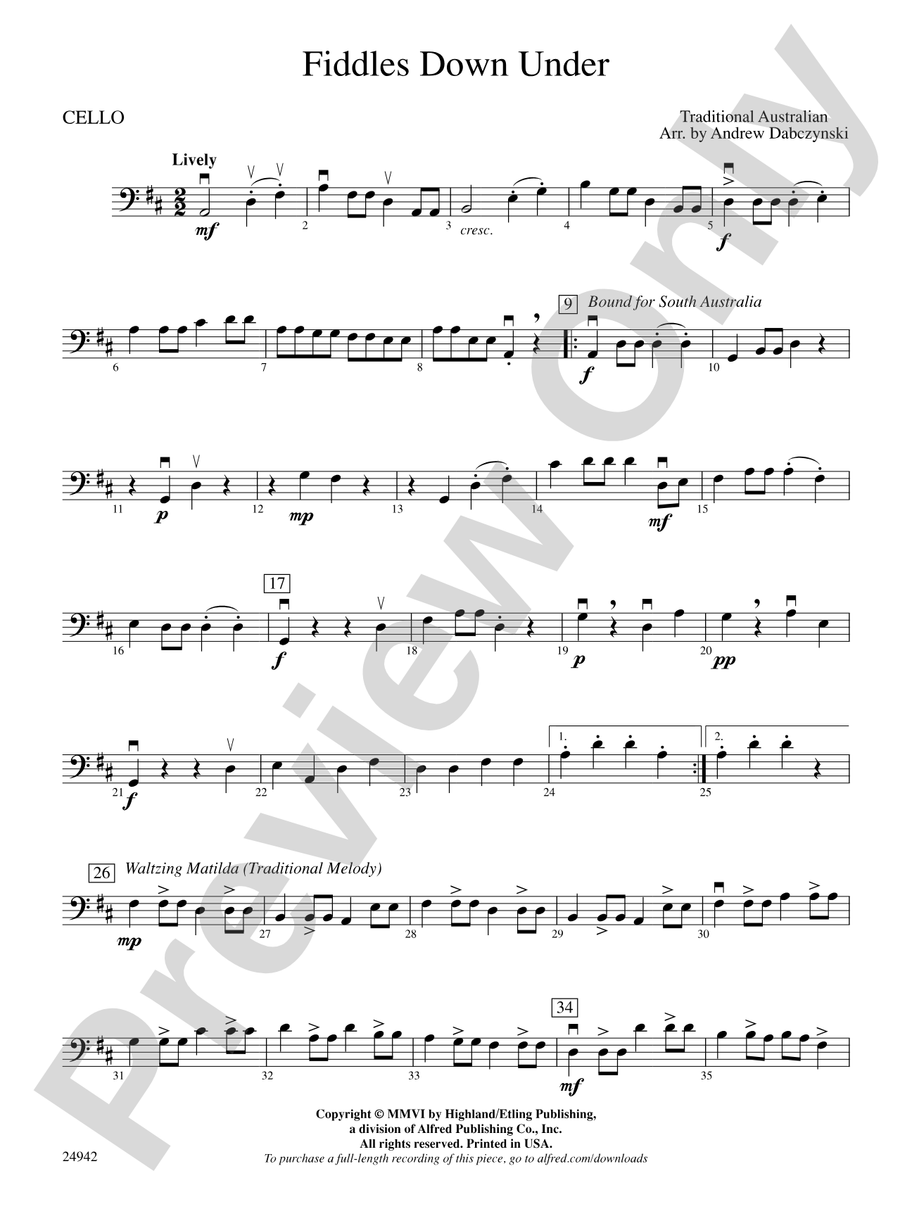 Fiddles Down Under: Cello