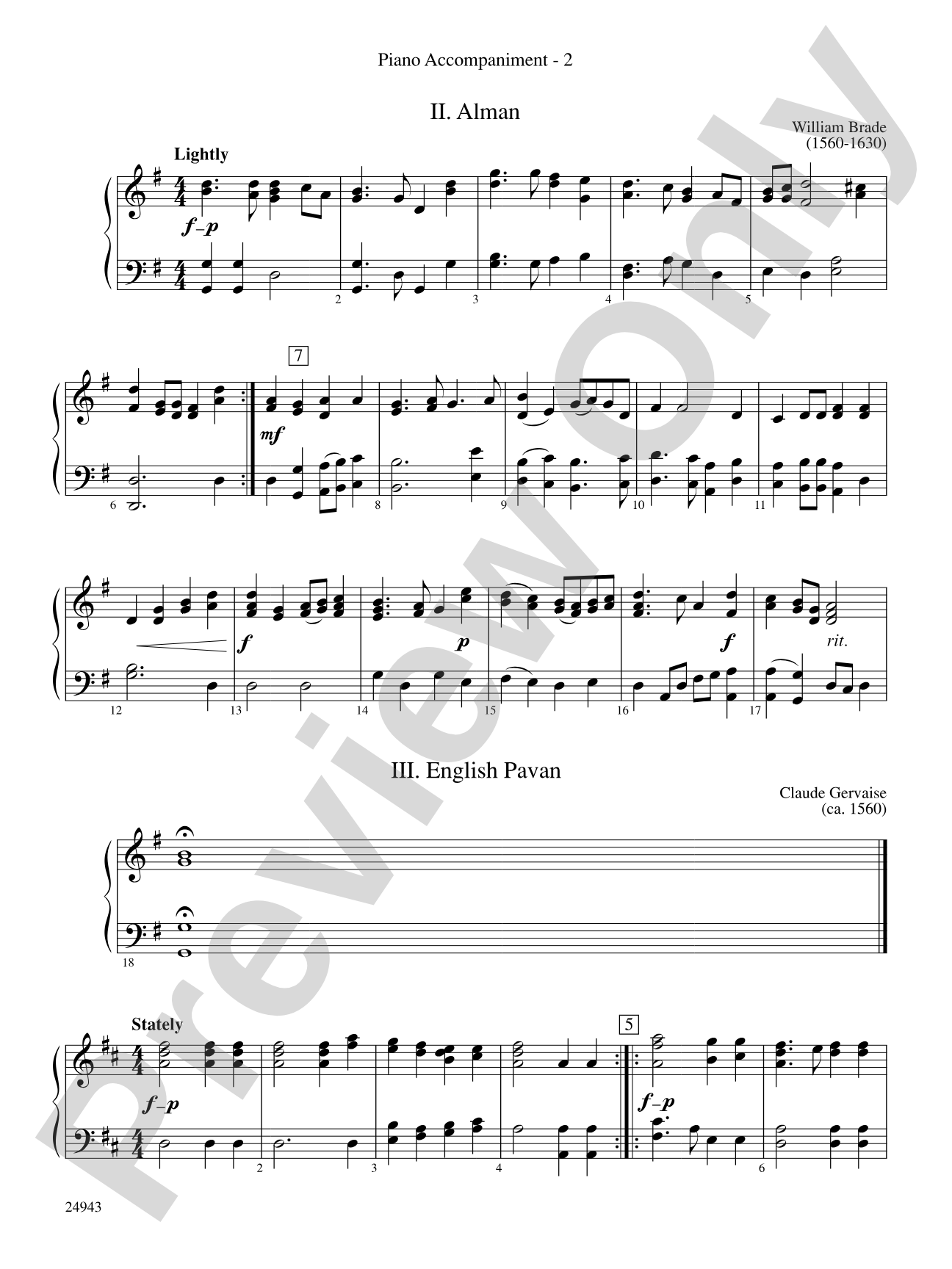 Musik of Shakespeare's Daye: Piano Accompaniment