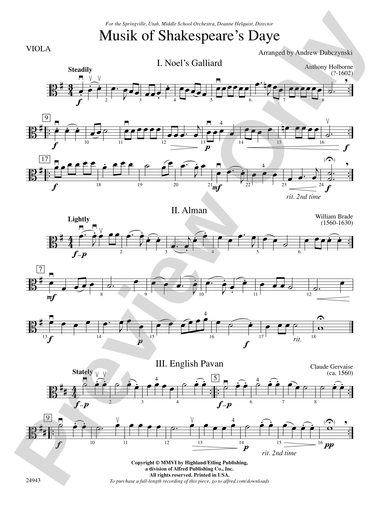 Musik of Shakespeare's Daye: Viola