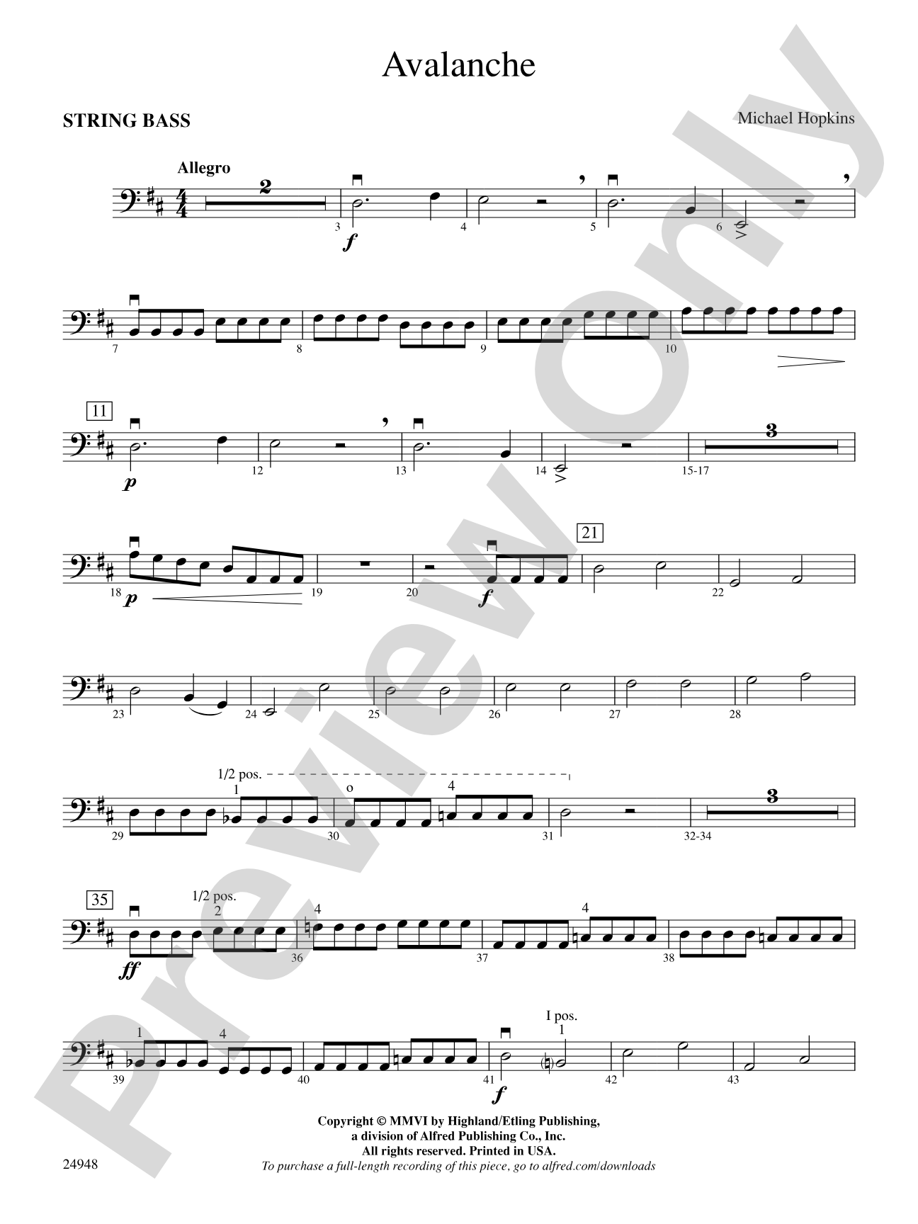 Avalanche: String Bass