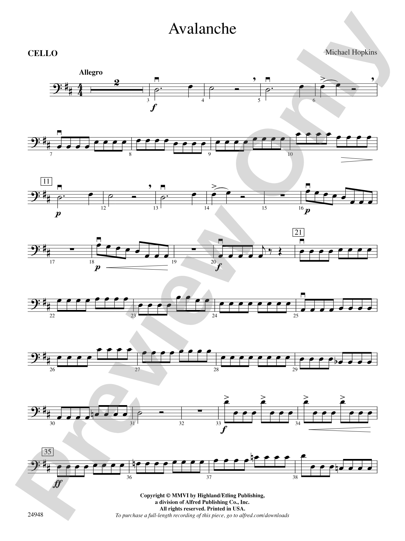 Avalanche: Cello