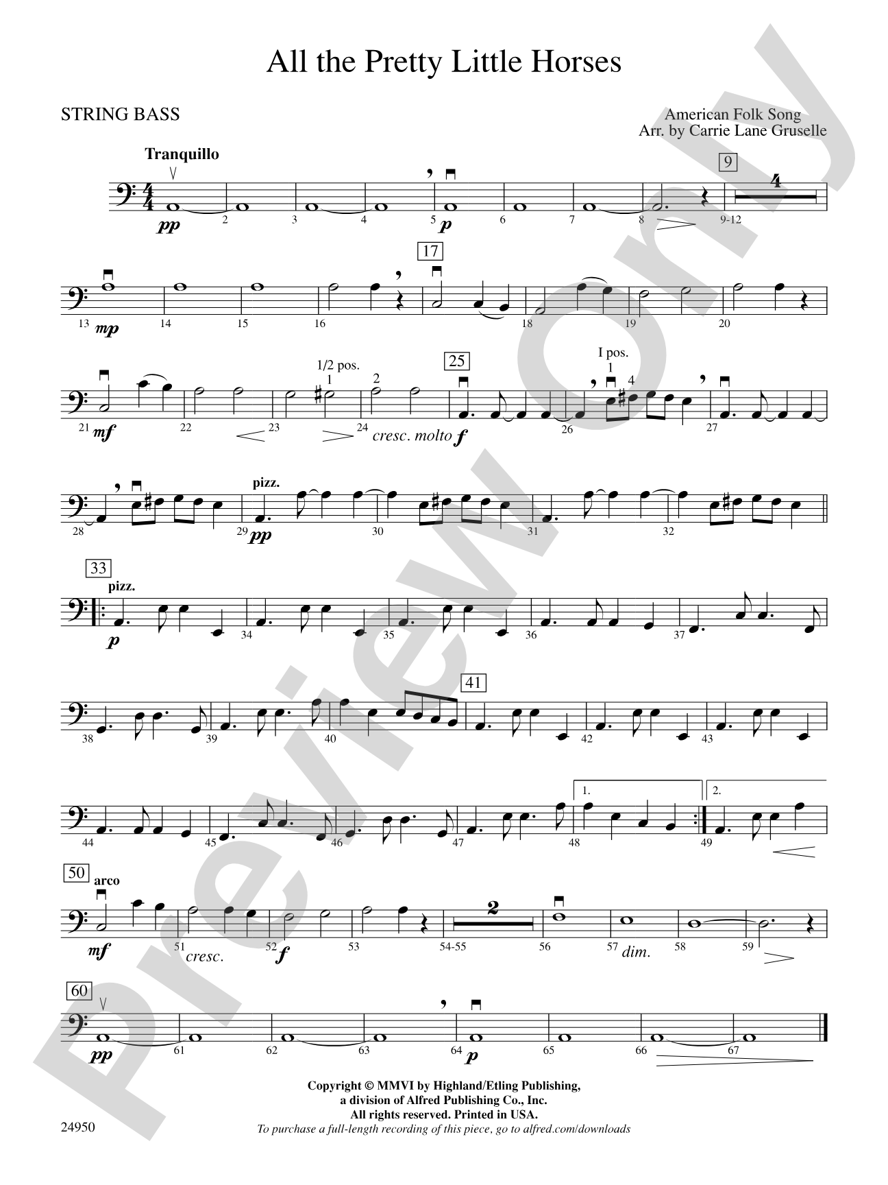 All the Pretty Little Horses: String Bass
