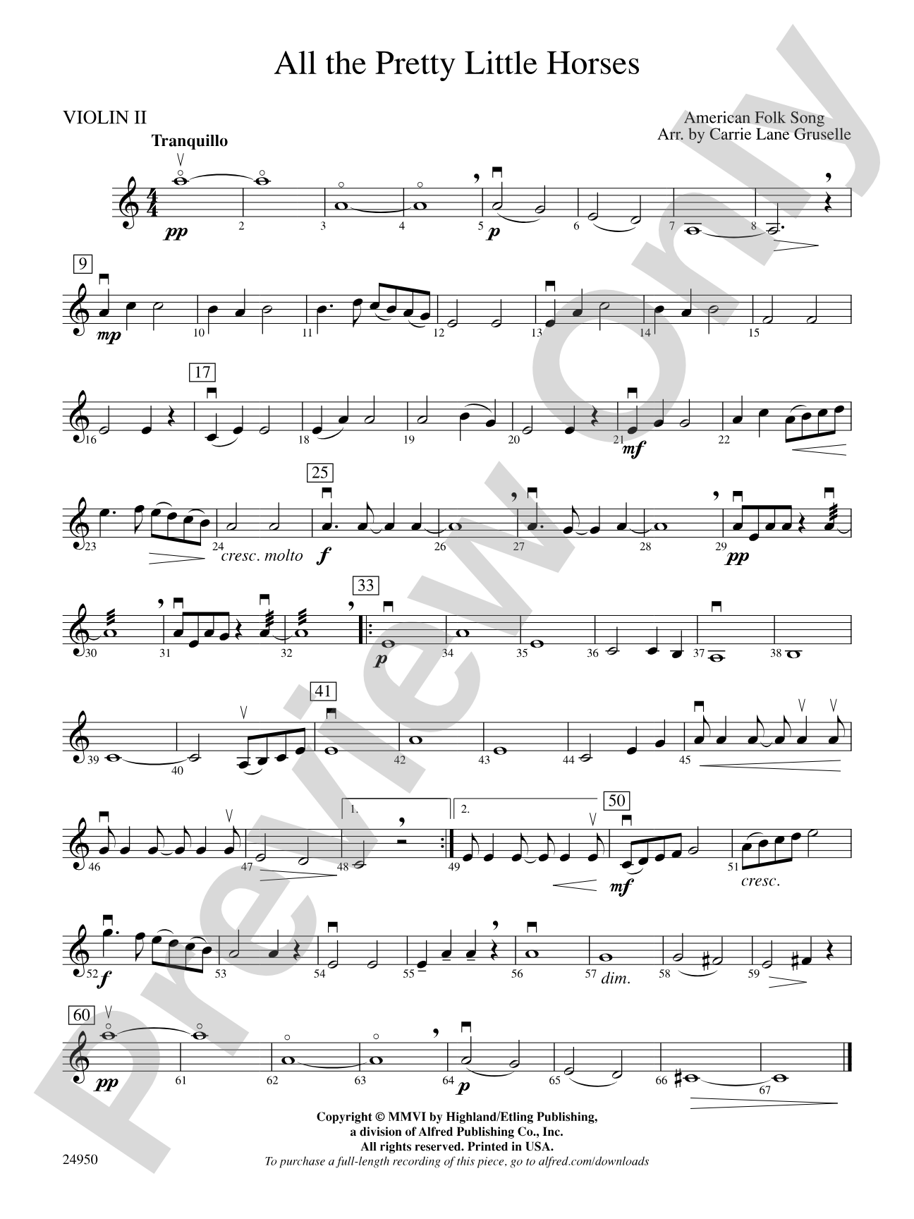 All the Pretty Little Horses: 2nd Violin