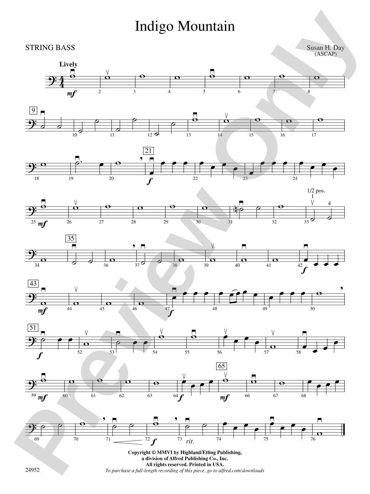 Indigo Mountain: String Bass