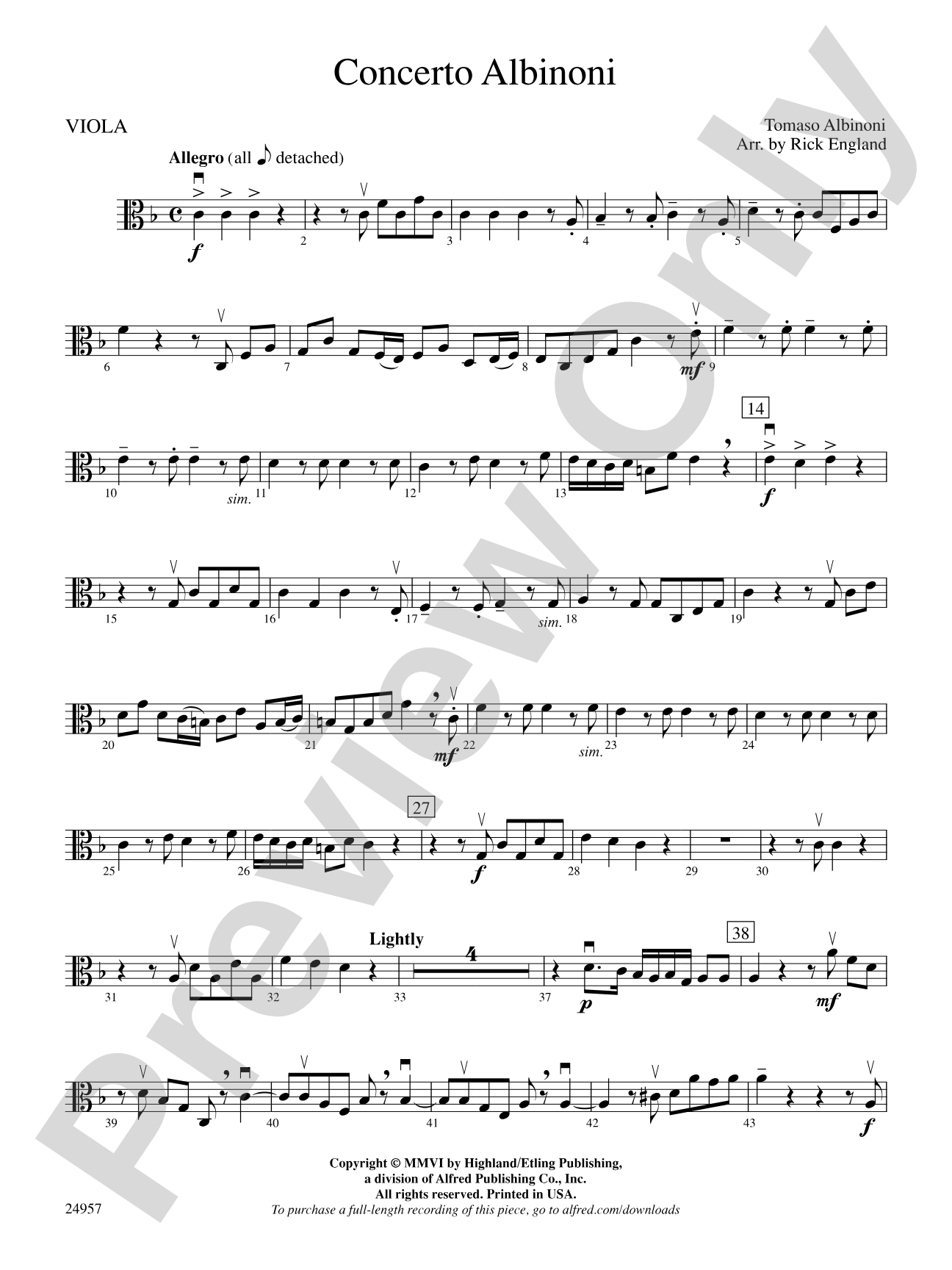 Concerto Albinoni: Viola