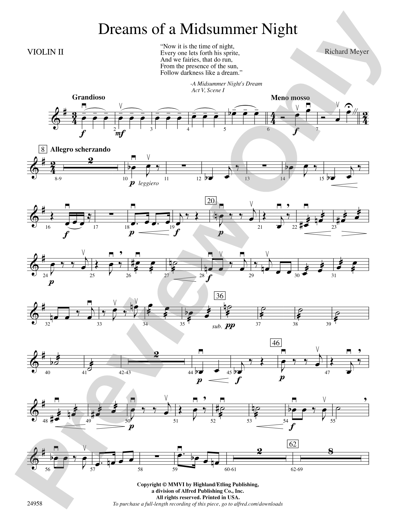 Dreams of a Midsummer Night: 2nd Violin