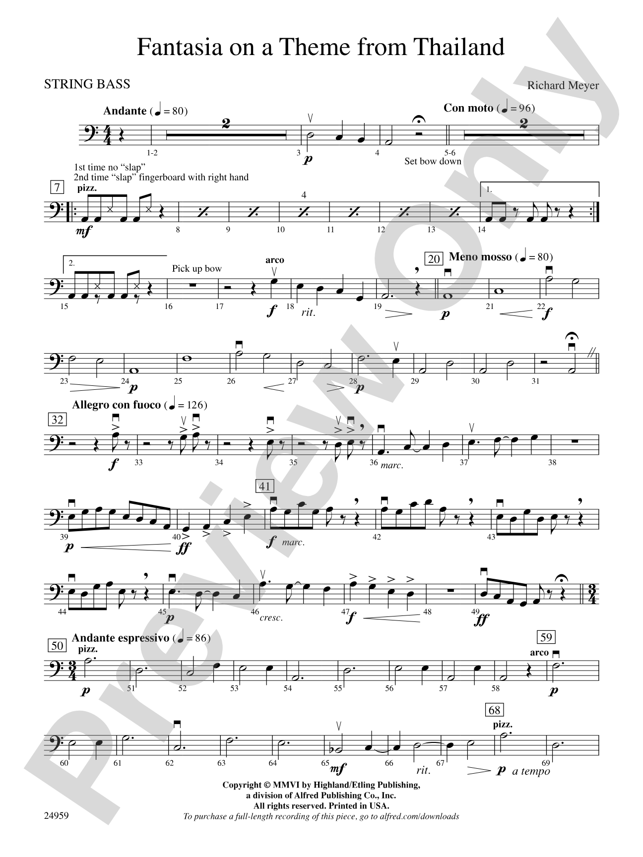 Fantasia on a Theme from Thailand: String Bass