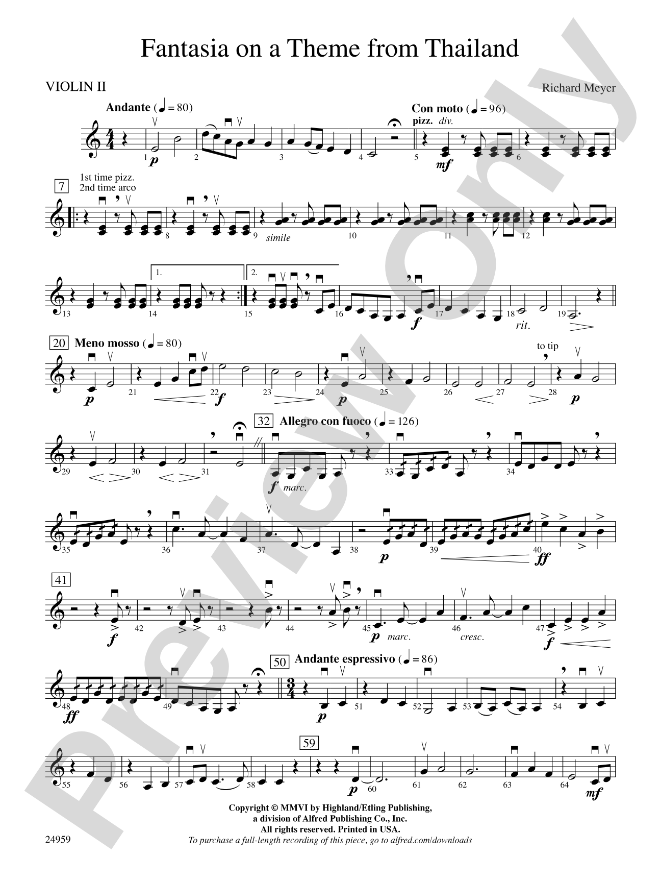 Fantasia on a Theme from Thailand: 2nd Violin