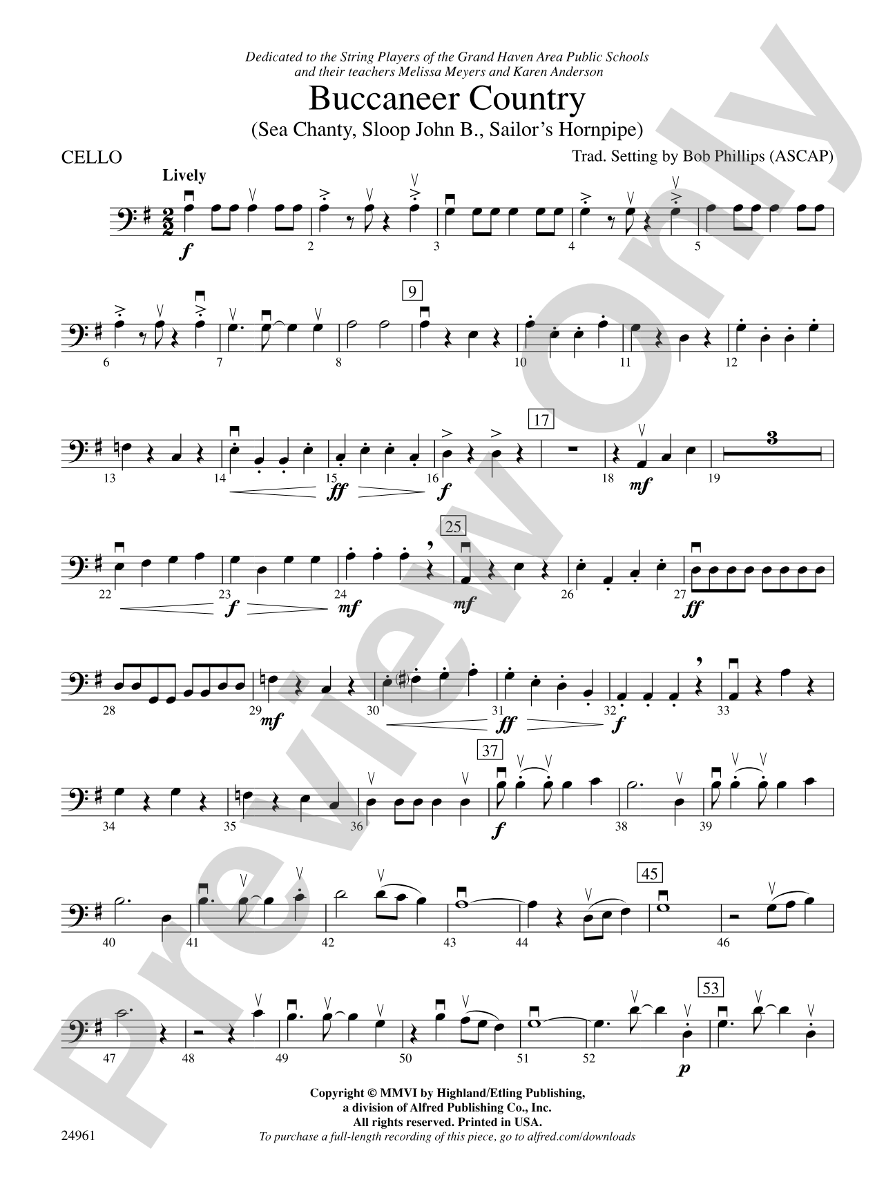 Buccaneer Country: Cello