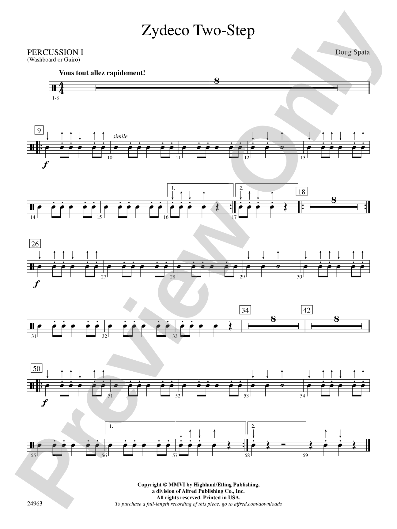 Zydeco Two-Step: 1st Percussion