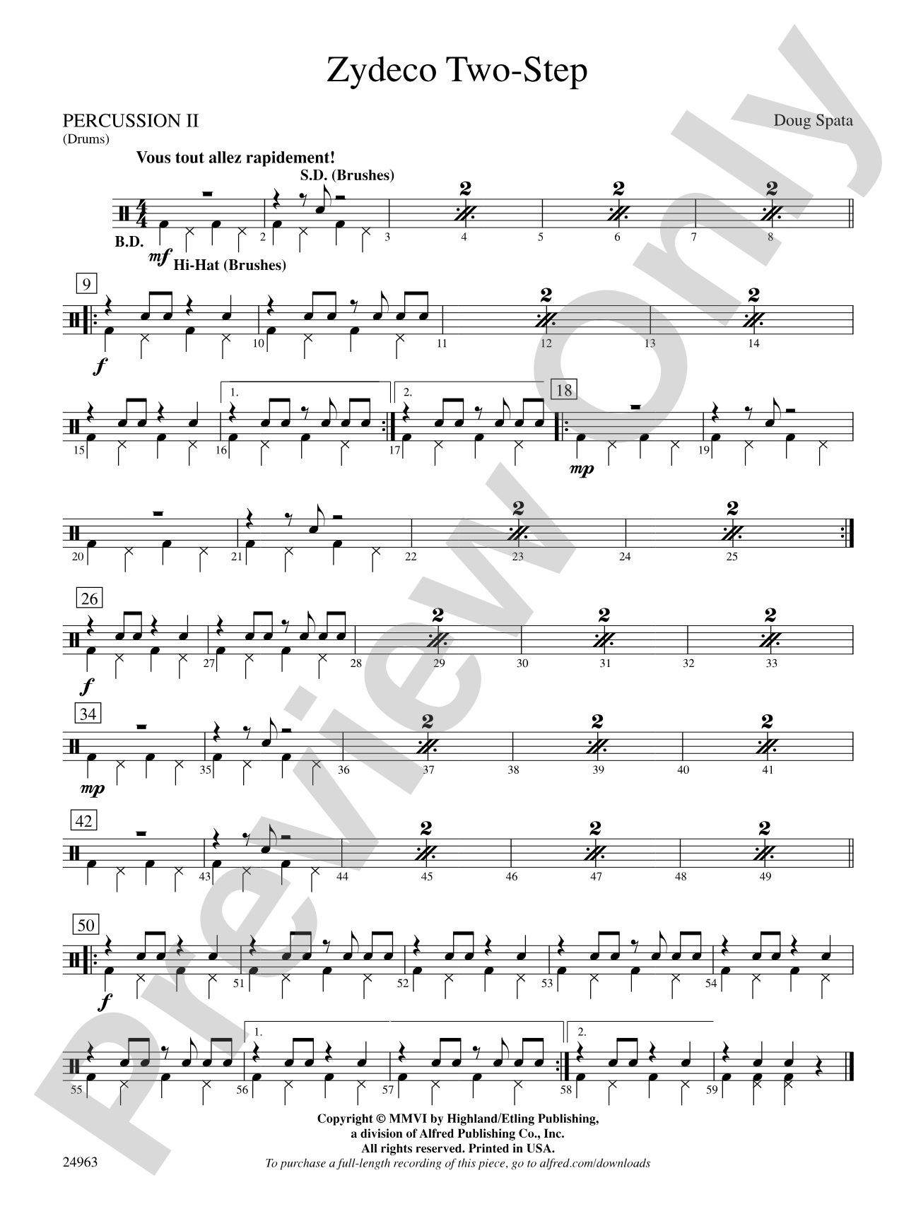 Zydeco Two-Step: 2nd Percussion