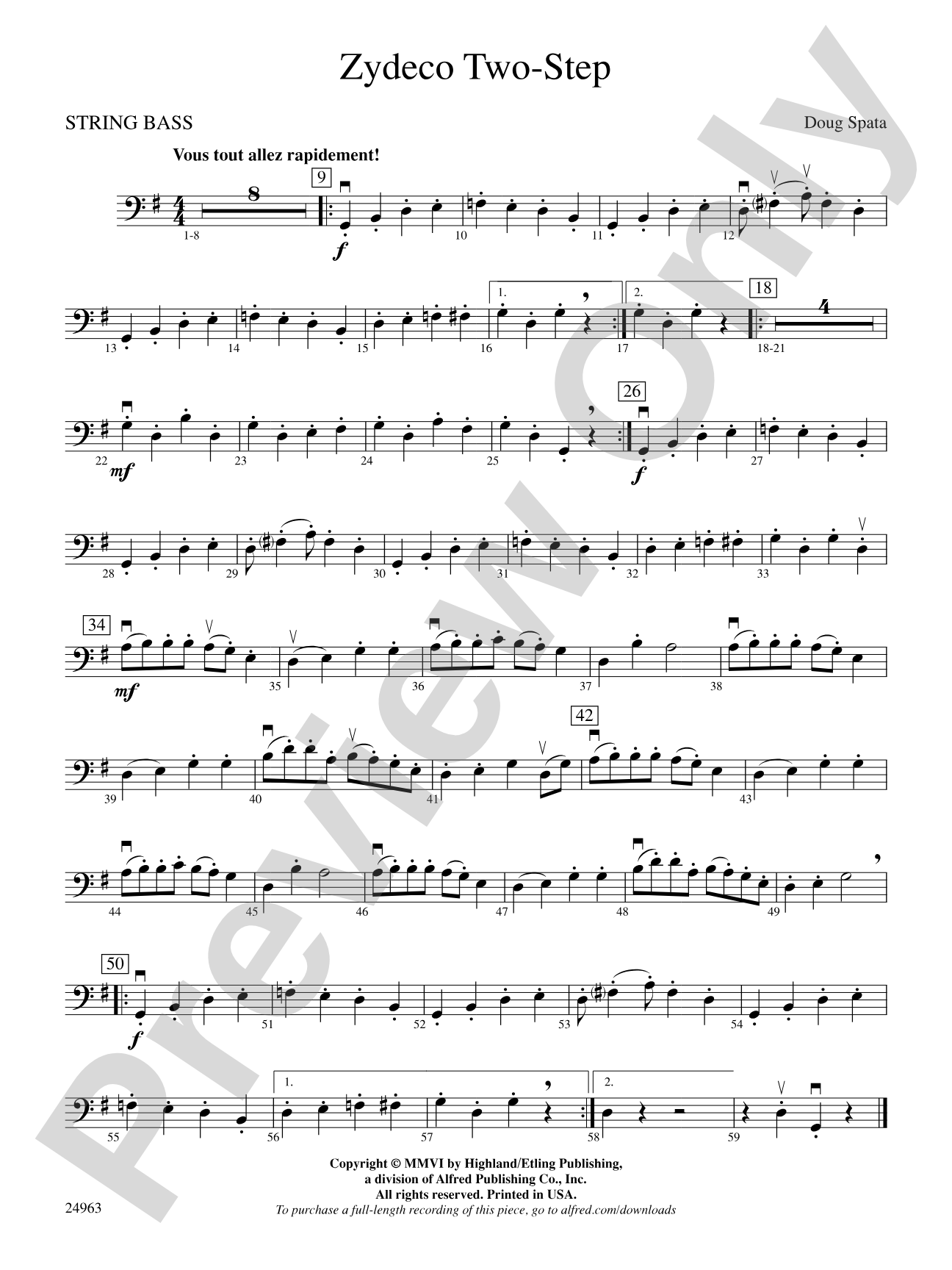 Zydeco Two-Step: String Bass