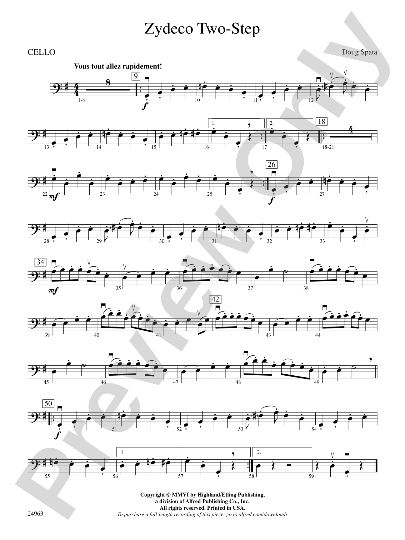 Zydeco Two-Step: Cello